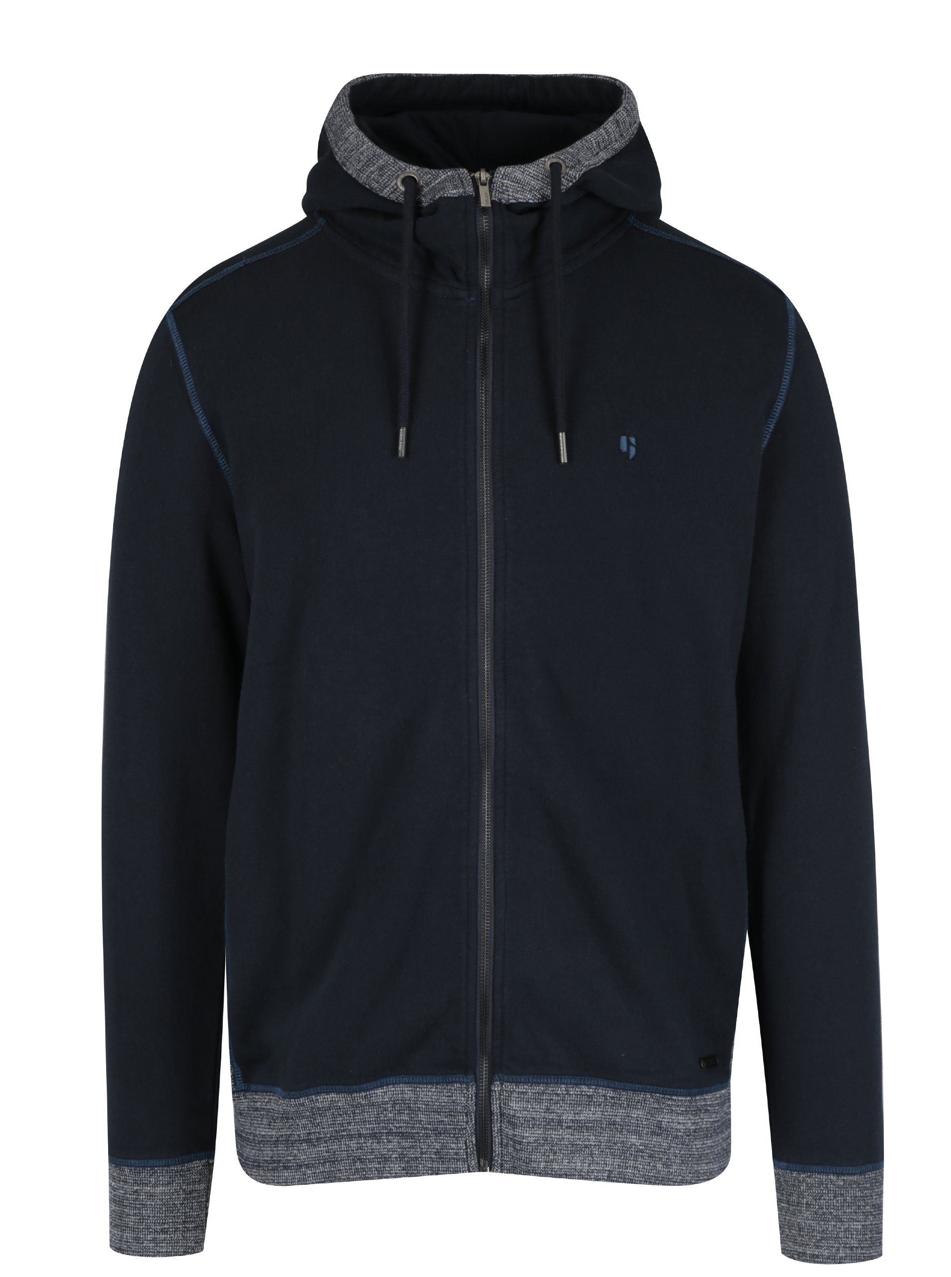 Tmavě modrá pánská mikina na zip s kapucí Garcia Jeans
