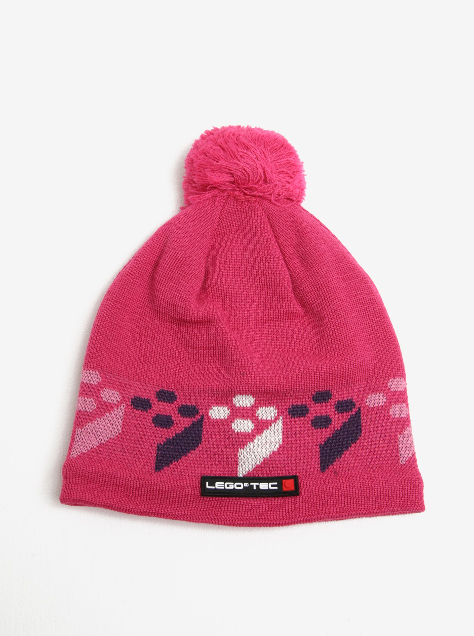 Růžový holčičí vlněný kulich s bambulí Lego Wear Ayan