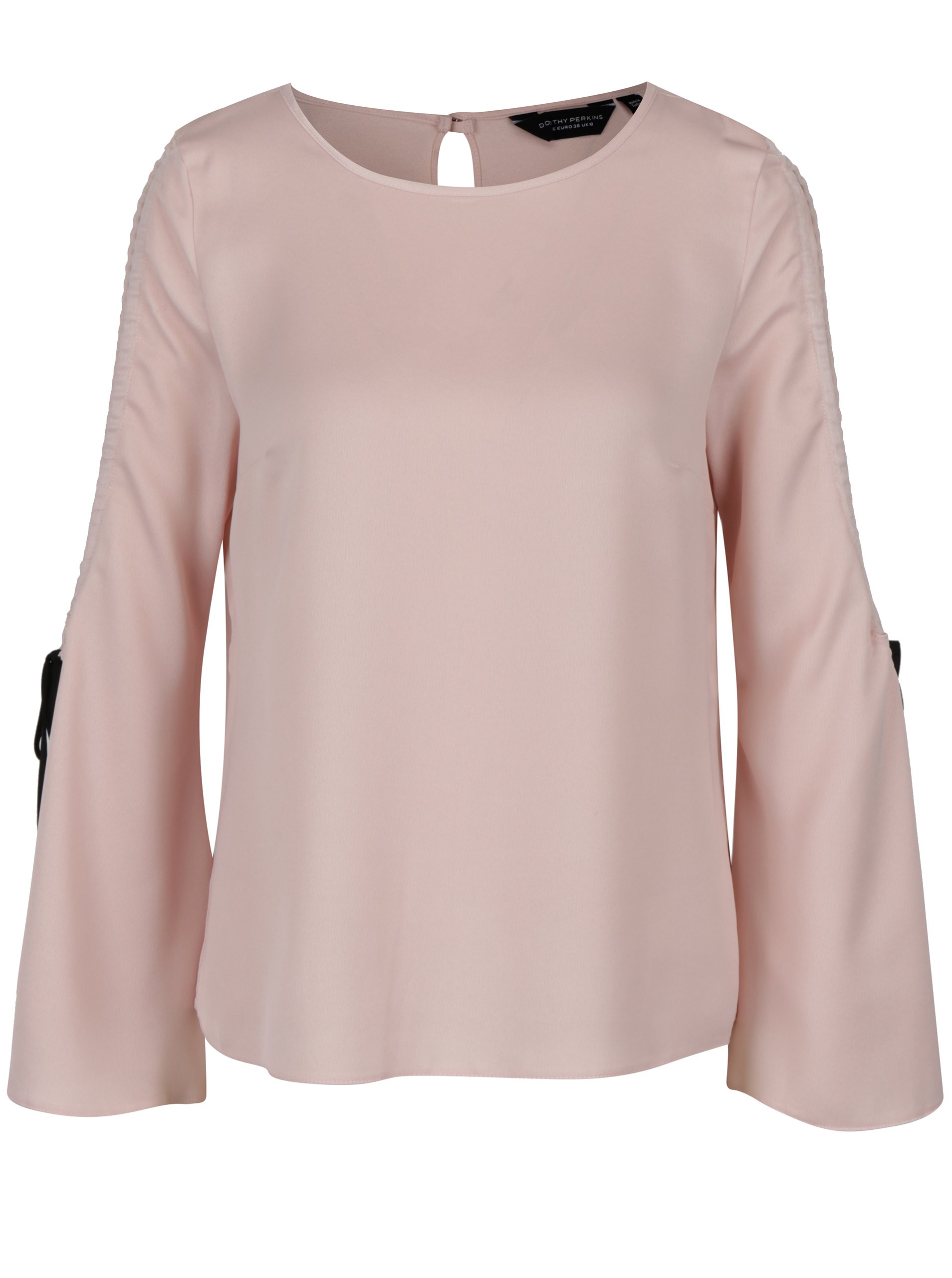 Světle růžová halenka s průstřihy na ramenou Dorothy Perkins
