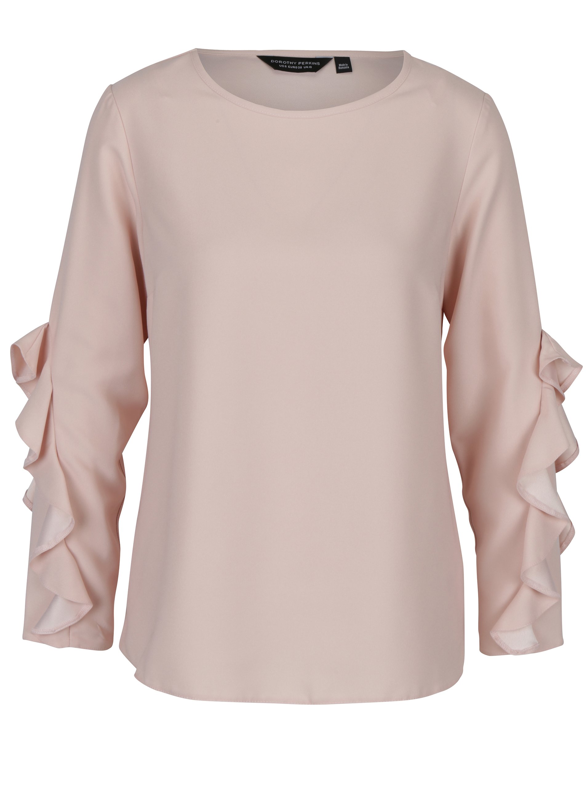 Světle růžová halenka s volánky Dorothy Perkins