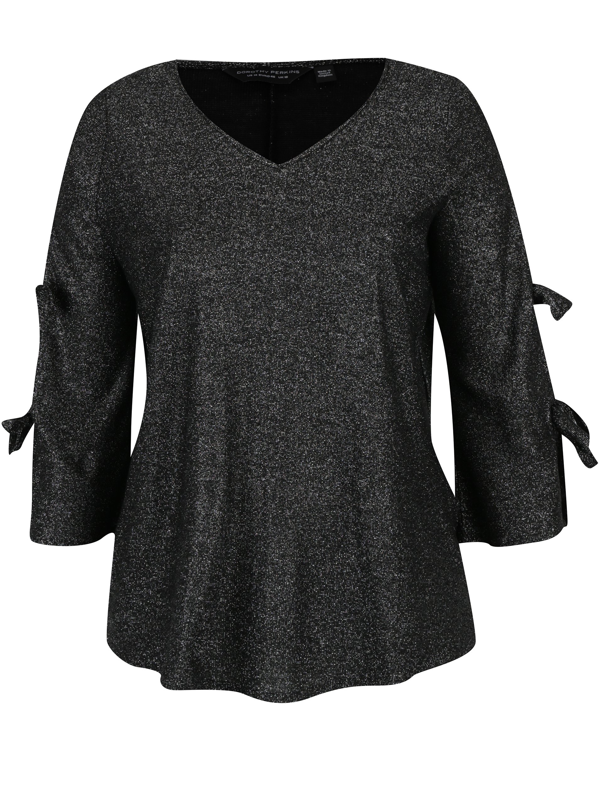 Černá třpytivá halenka Dorothy Perkins Curve