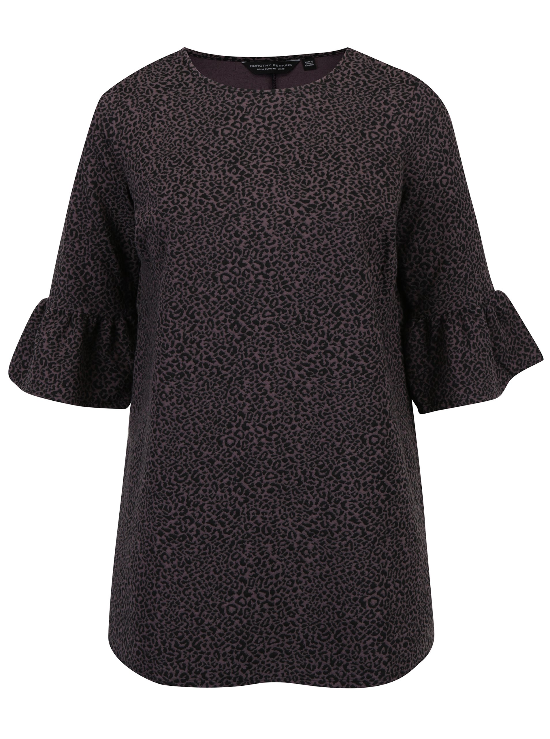 Černo-fialová vzorovaná tunika Dorothy Perkins Curve