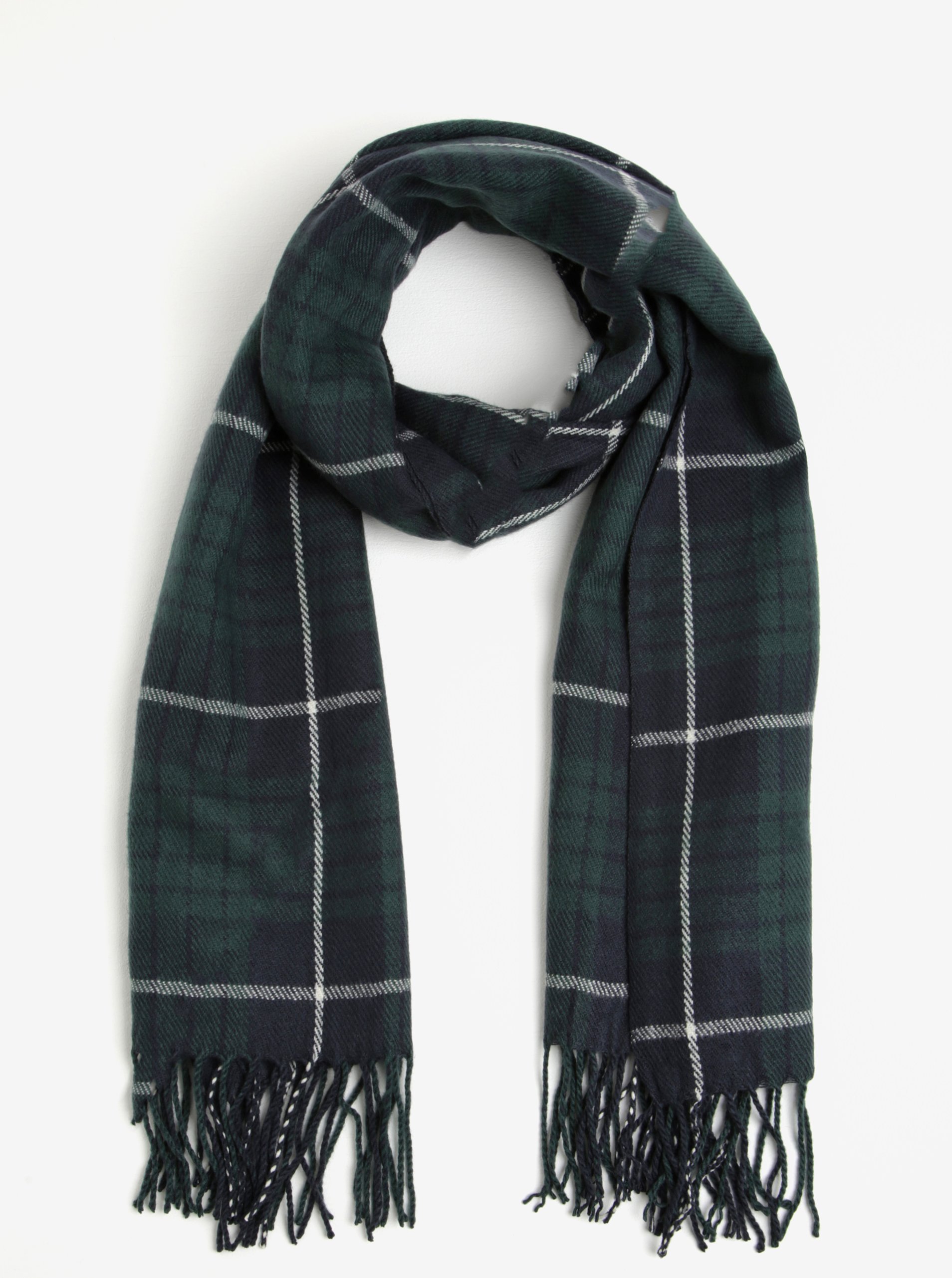 Modro-zelená kostkovaná šála Jack & Jones Danny