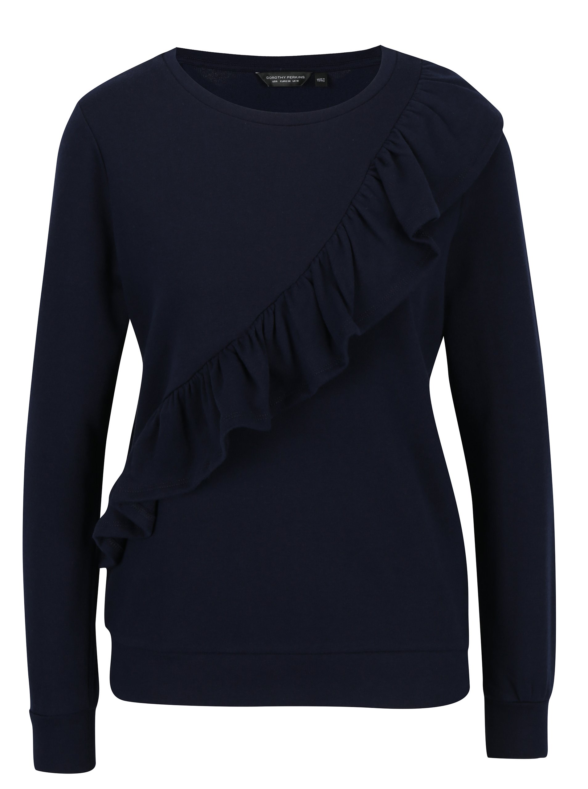 Tmavě modrá mikina s volánem Dorothy Perkins