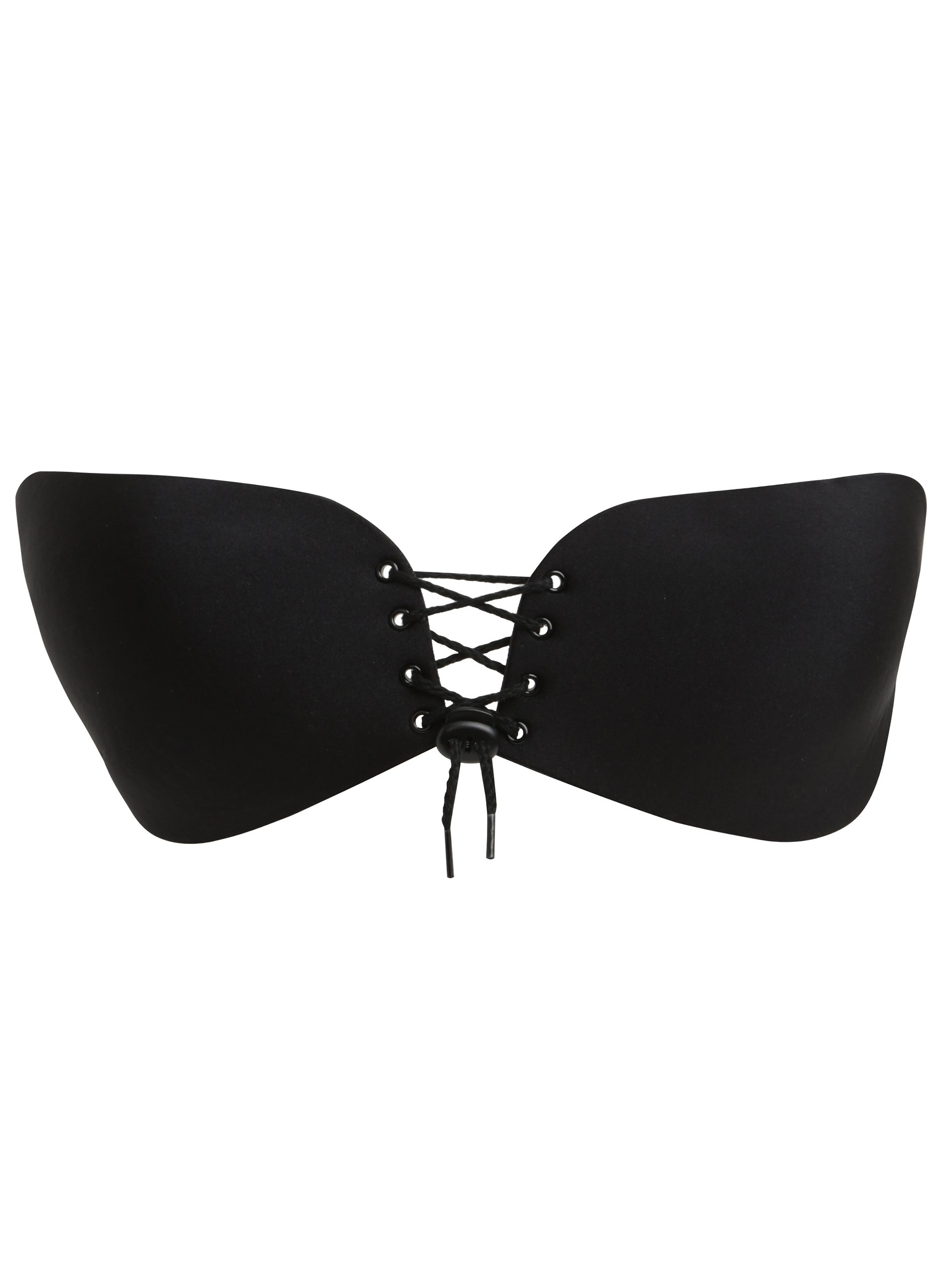 Černá samodržící push up podprsenka se šněrováním Eve's Bra