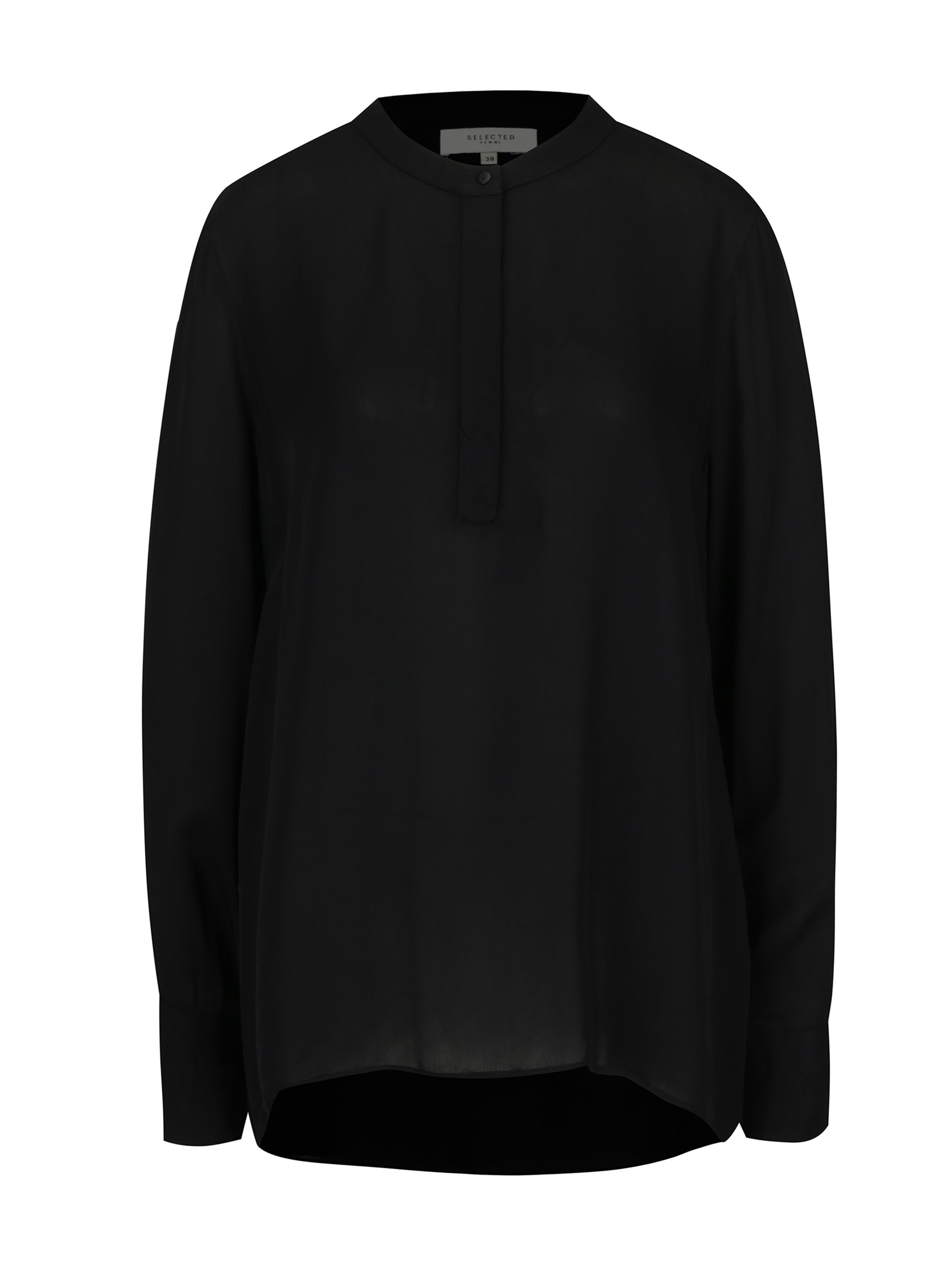 Černá volná halenka s knoflíky Selected Femme Tora