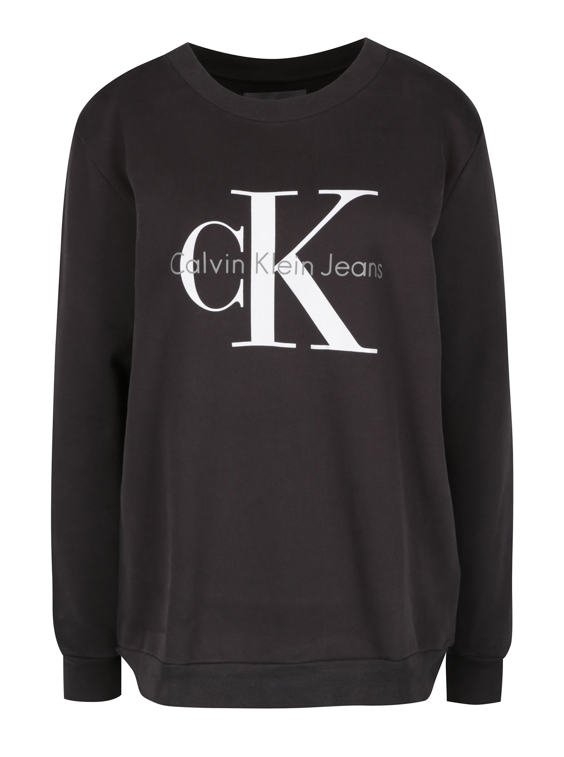 Tmavě šedá dámská mikina s potiskem Calvin Klein Jeans Crew