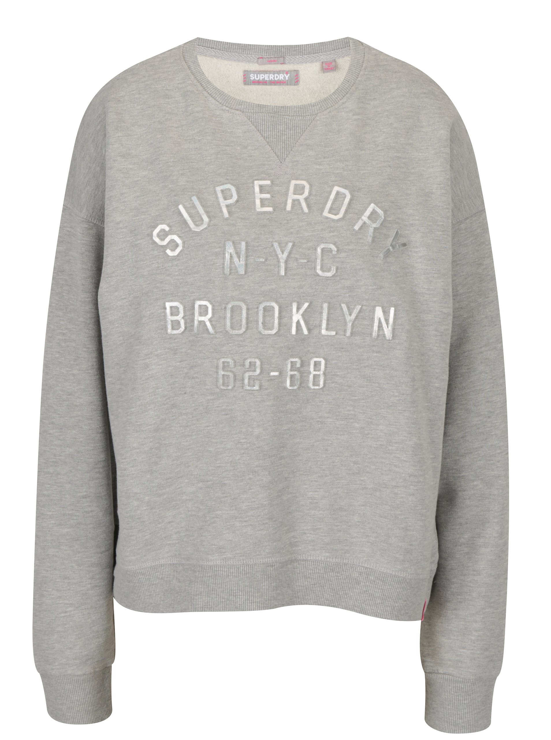 Šedá dámská mikina Superdry Embossed