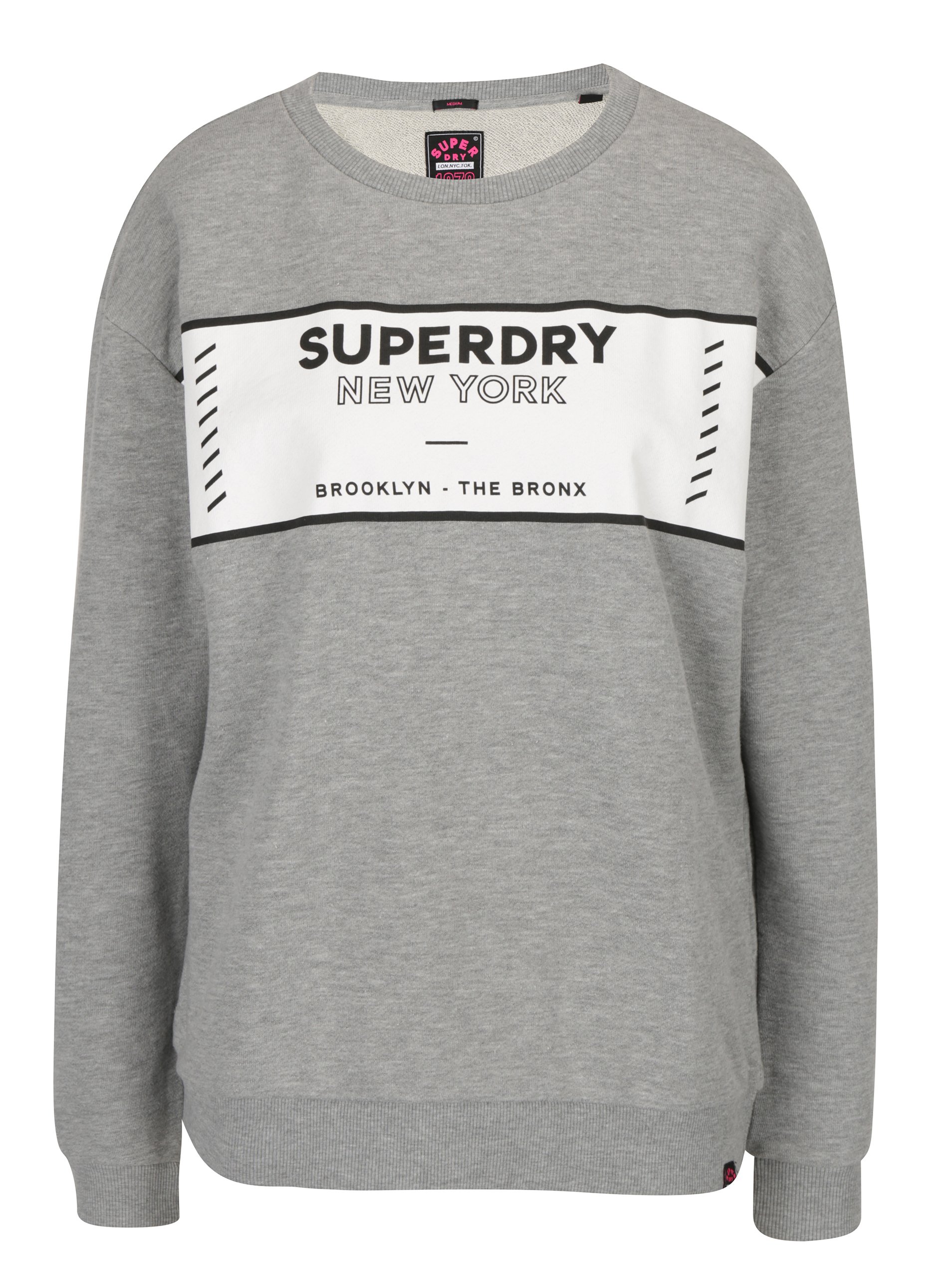 Šedá dámská mikina s potiskem Superdry Sport