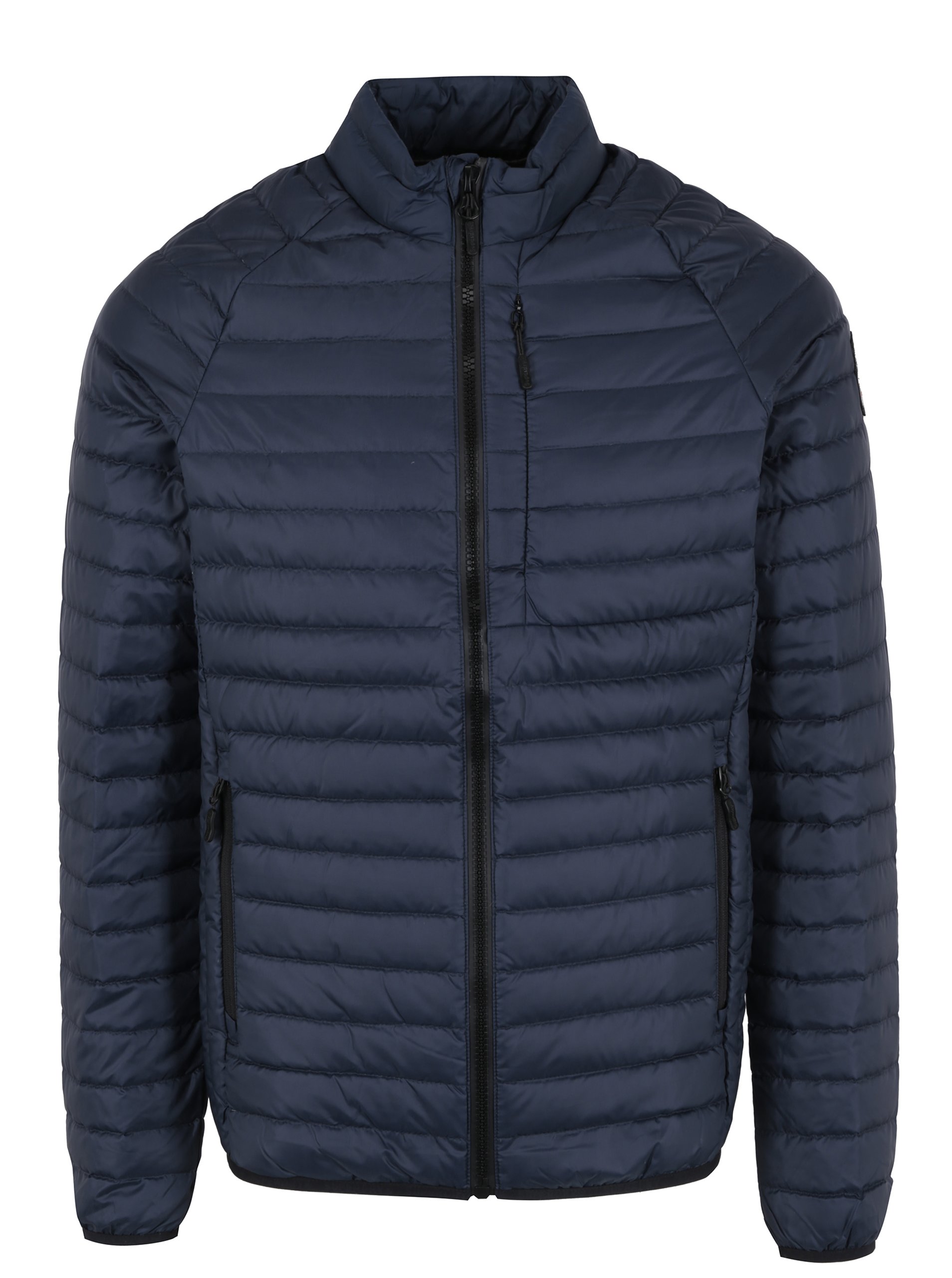Tmavě modrá pánská lehká péřová prošívaná bunda Superdry Core