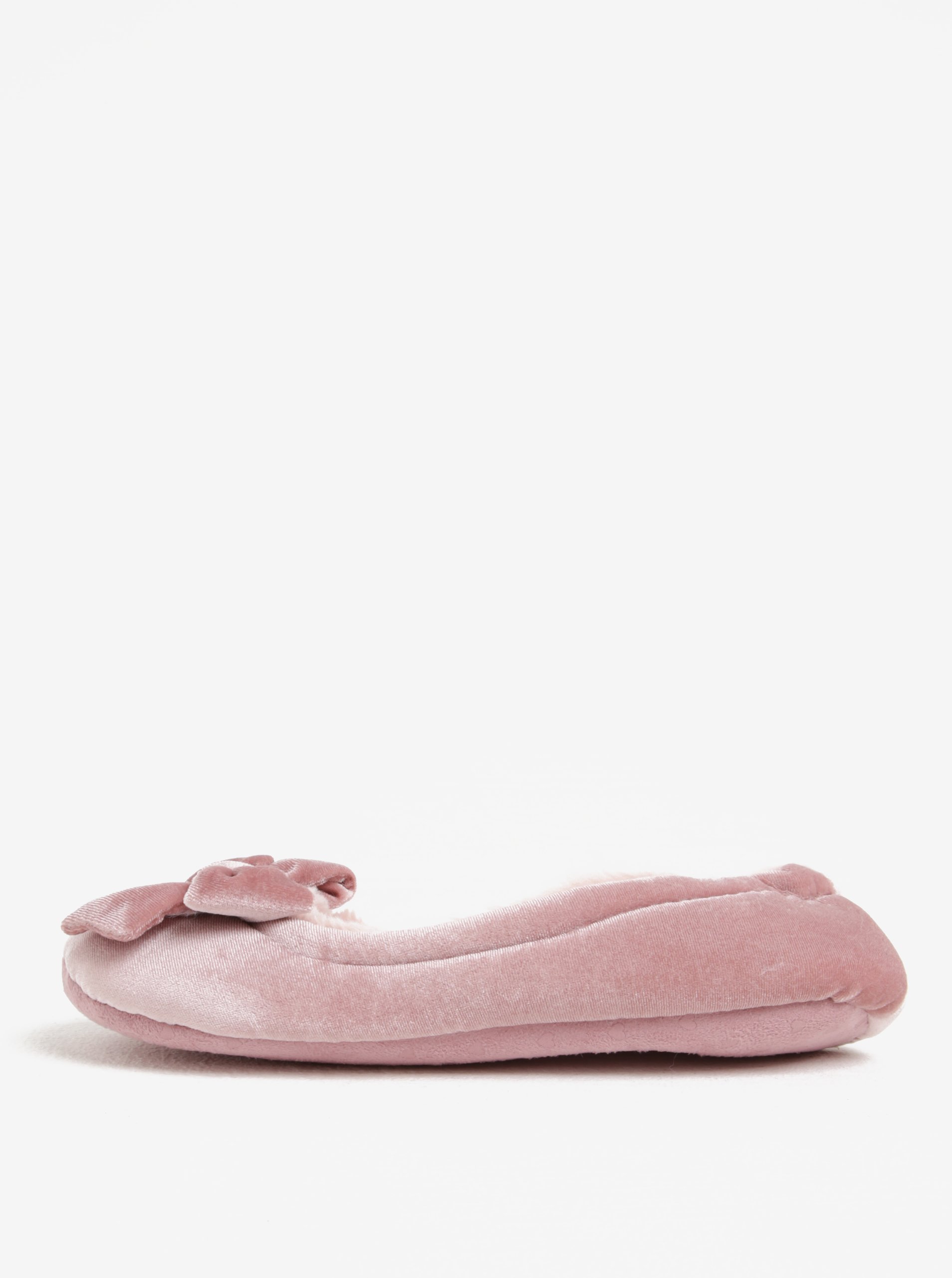 Světle růžové papuče s mašlí Dorothy Perkins