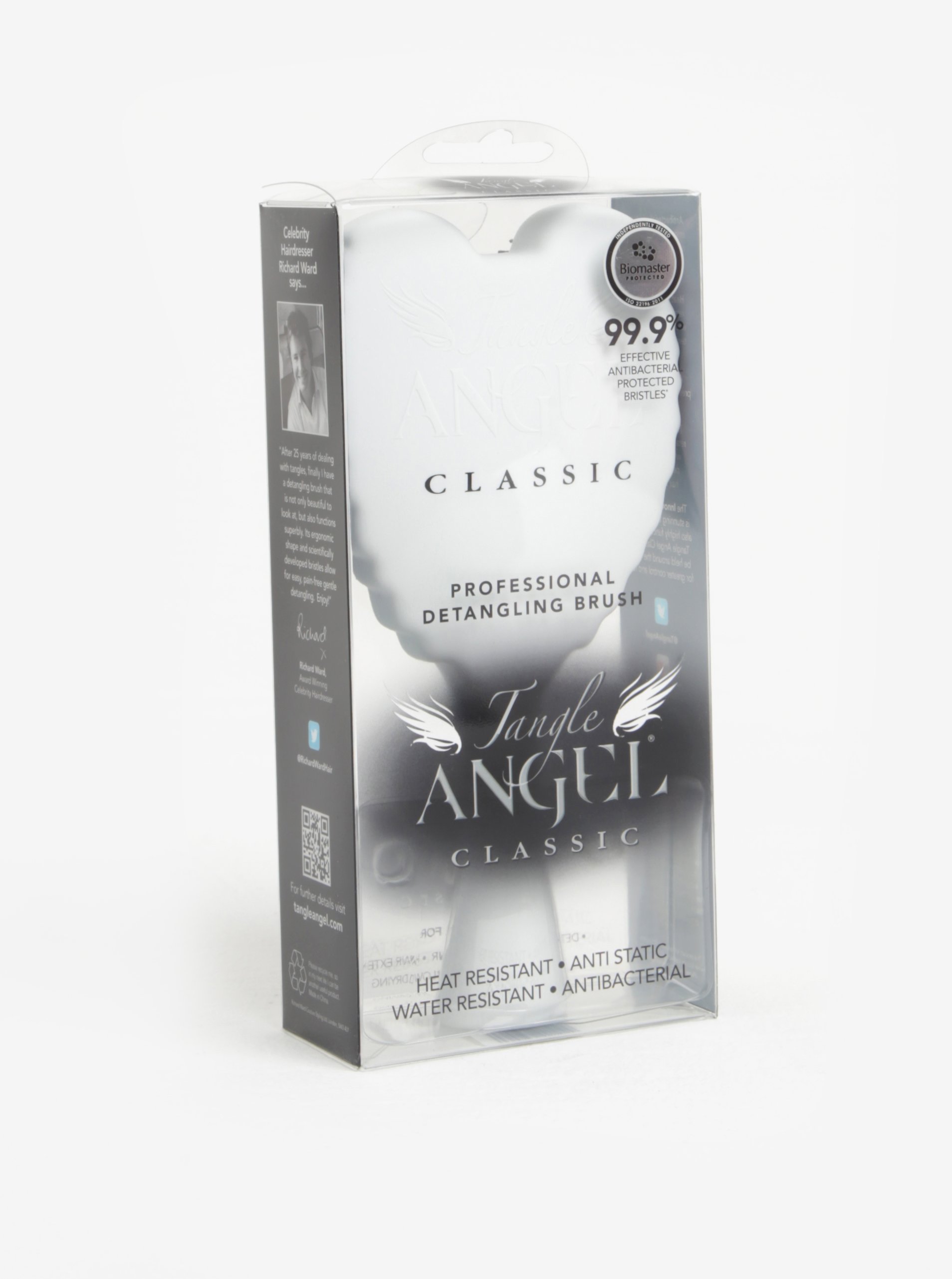 Bílý velký hřeben na vlasy ve tvaru andělských křídel Tangle Angel Classic