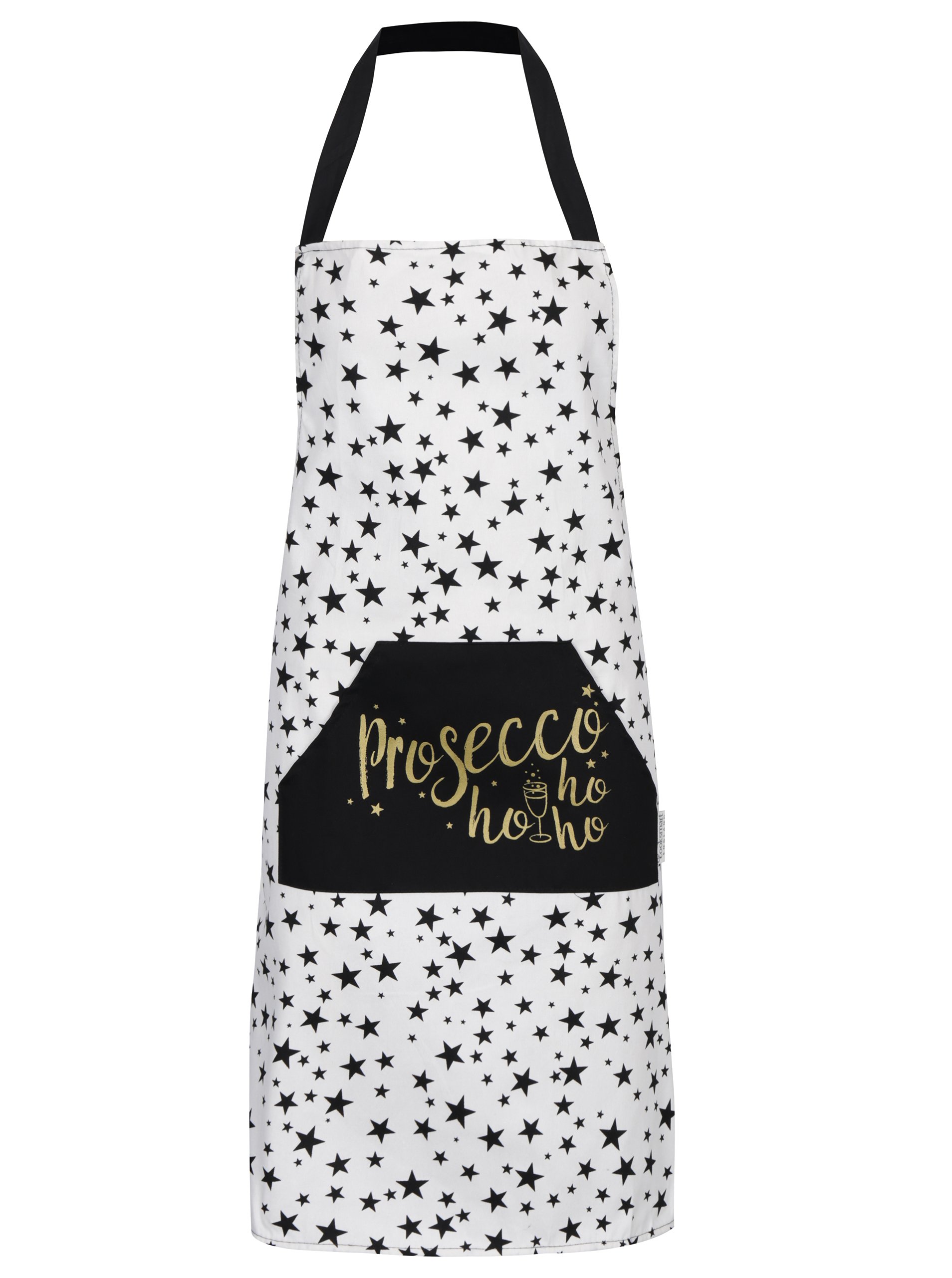 Černo-bílá zástěra s potiskem Cooksmart