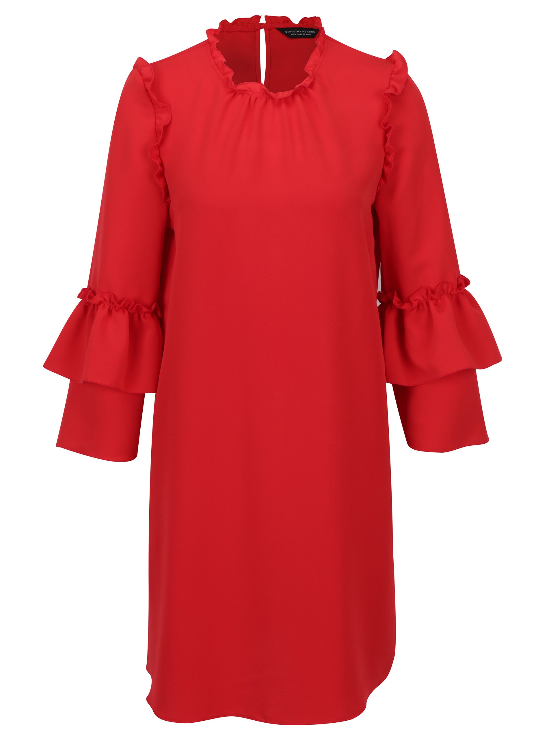 Červené šaty s volány Dorothy Perkins