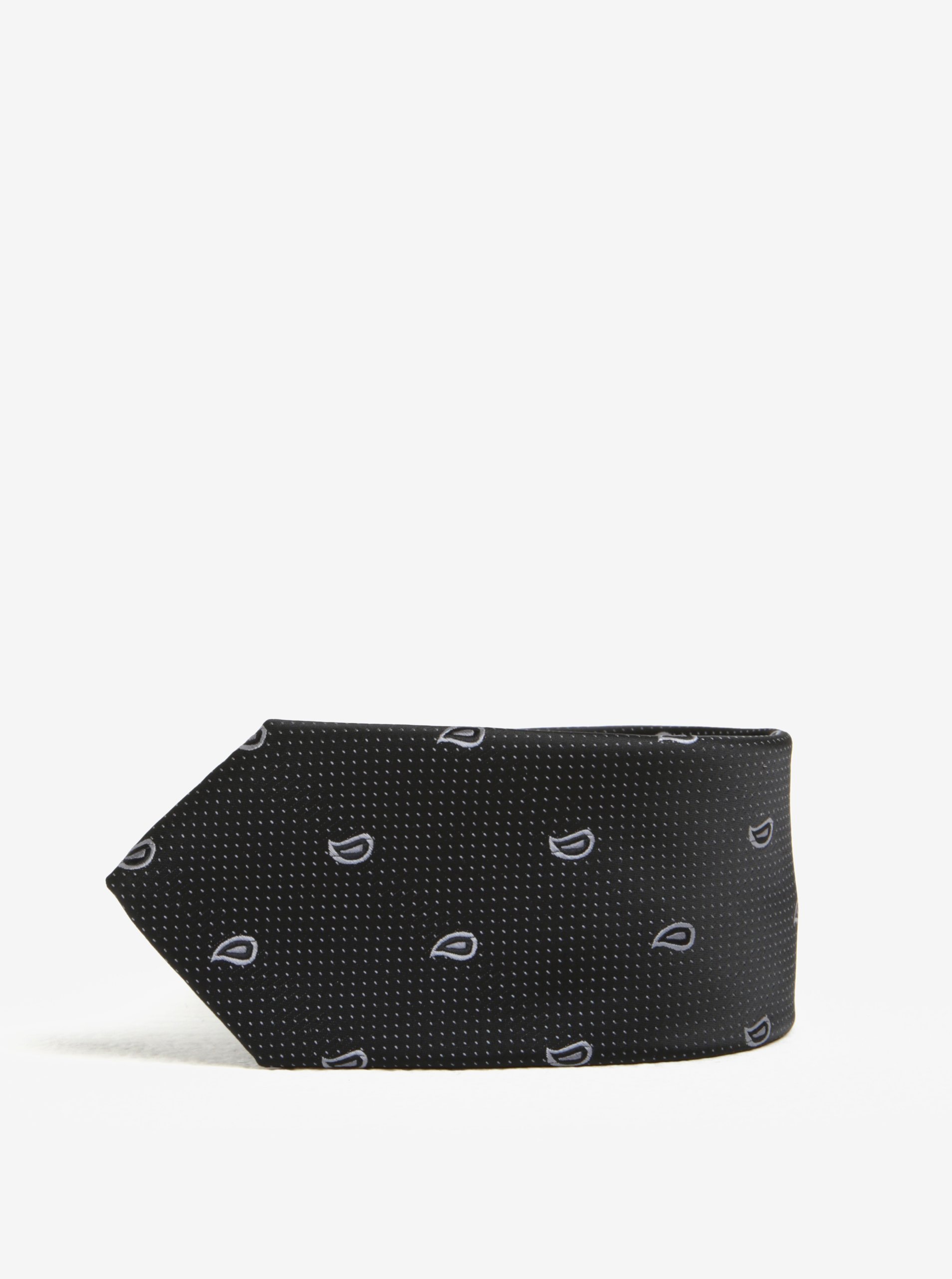 Černá vzorovaná kravata Selected Homme Xin Tie
