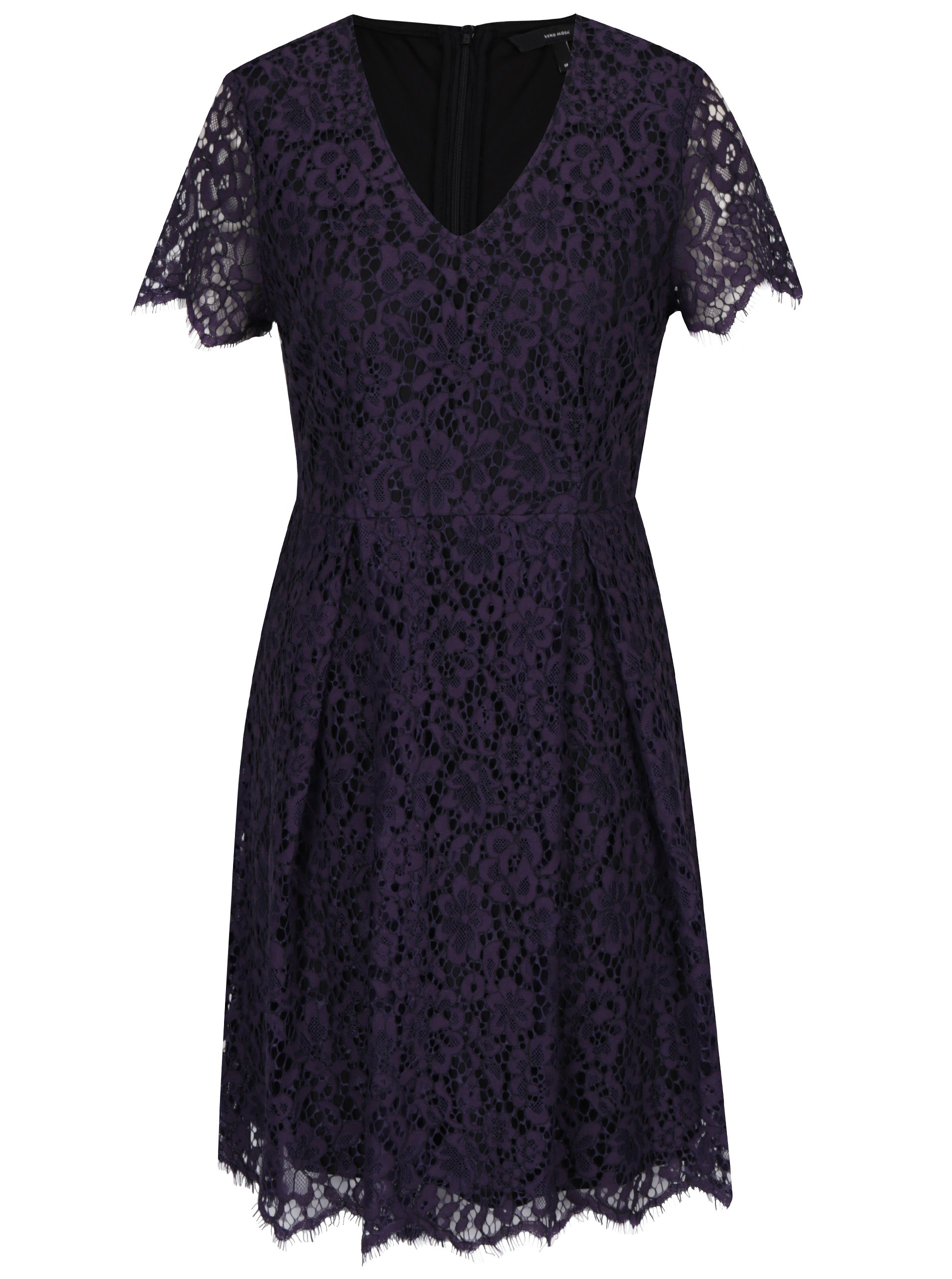 Fialové krajkové šaty VERO MODA Ingrid