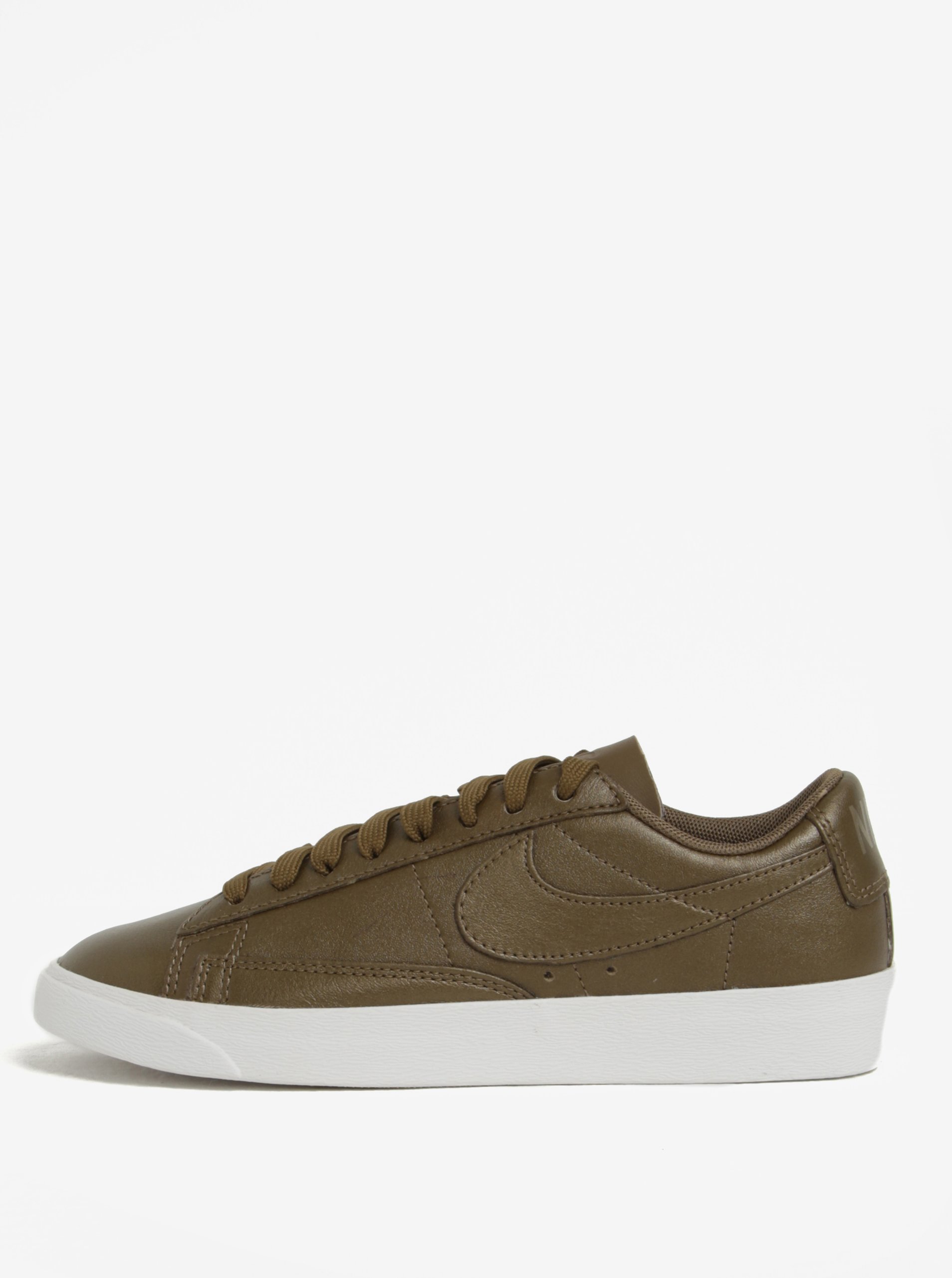Khaki dámské kožené tenisky Nike Blazer Low