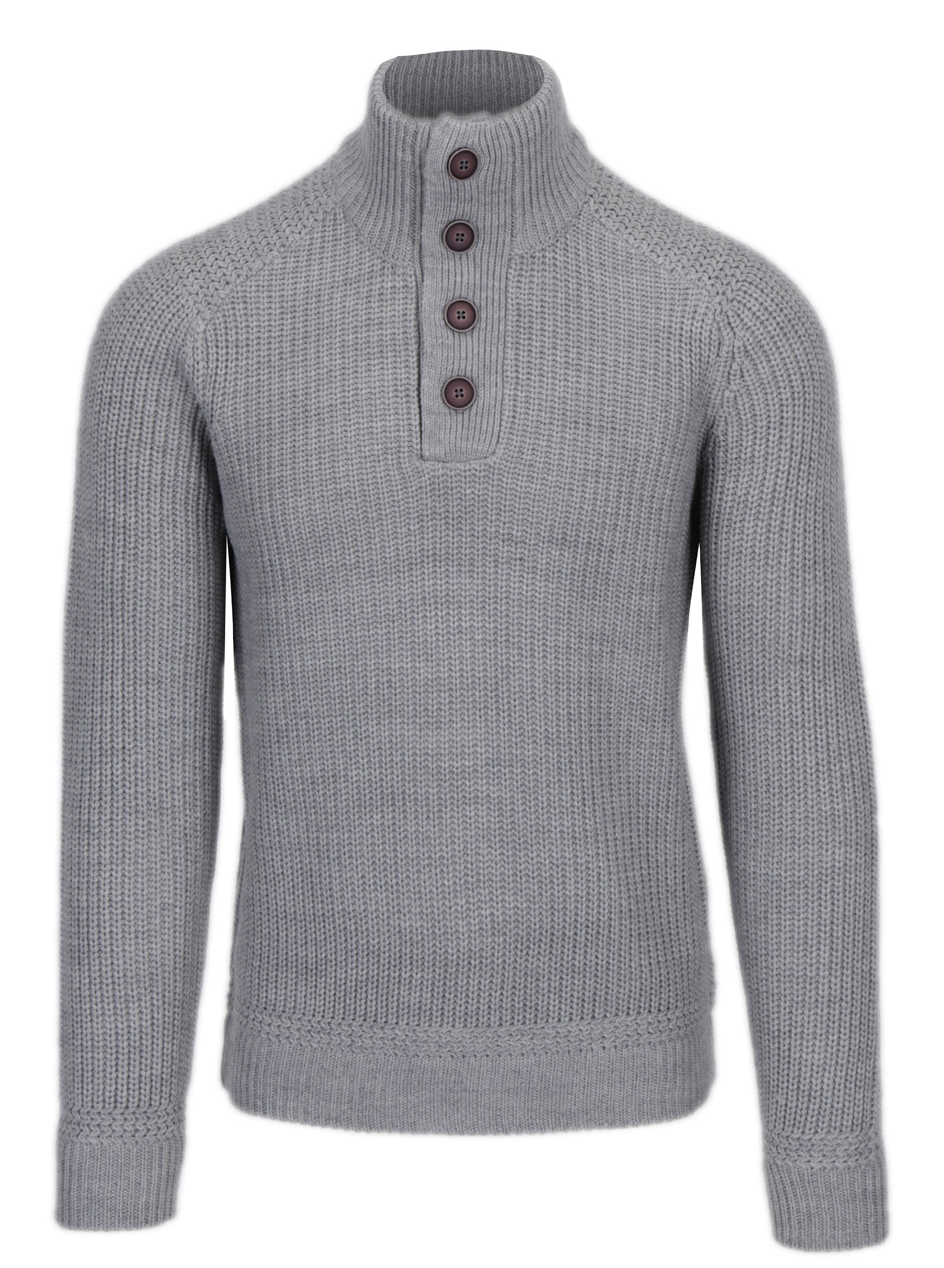 Světle šedý svetr s knoflíky a příměsí vlny Burton Menswear London