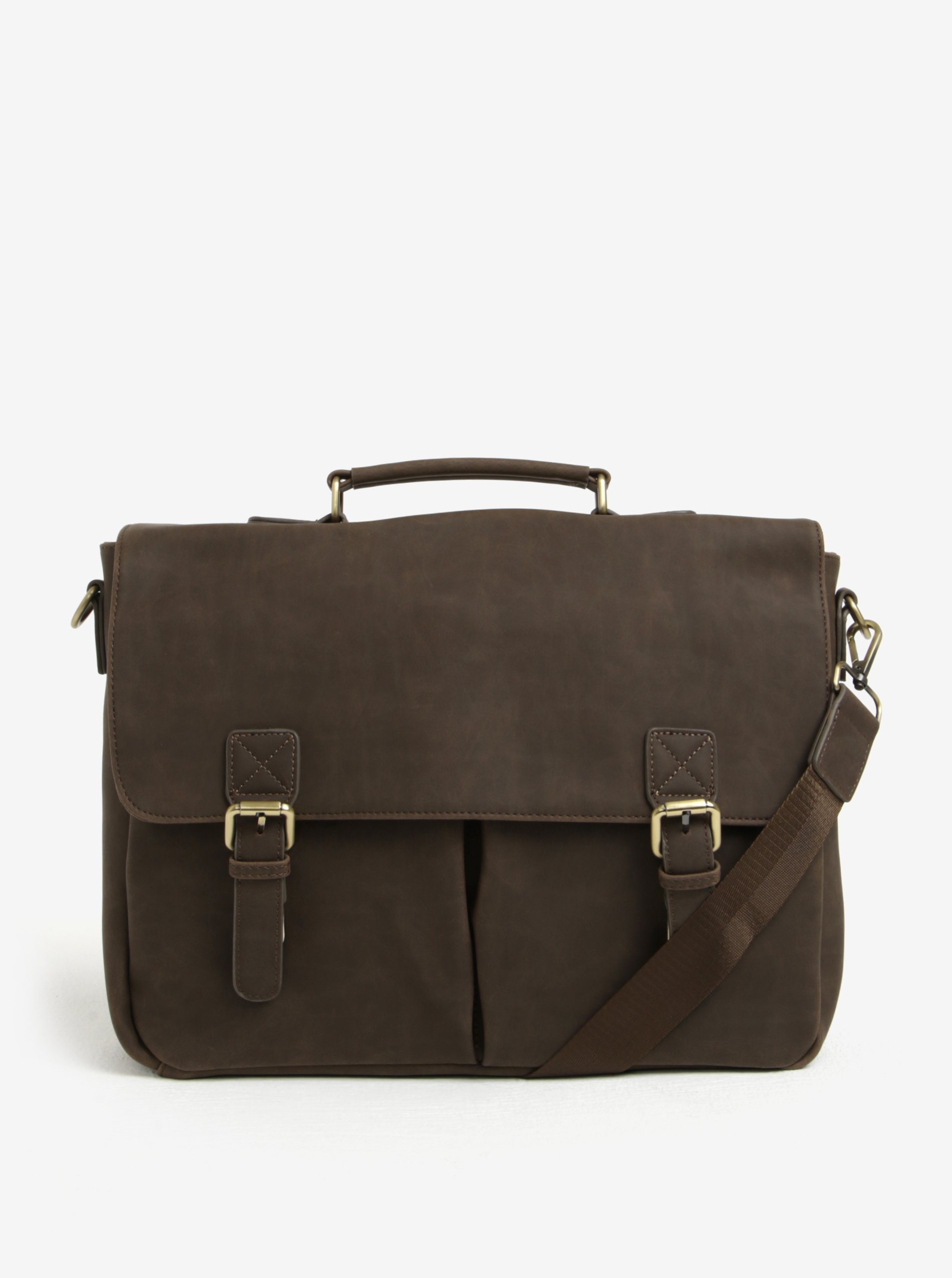 Tmavě hnědá taška na notebook Bobby Black 15“