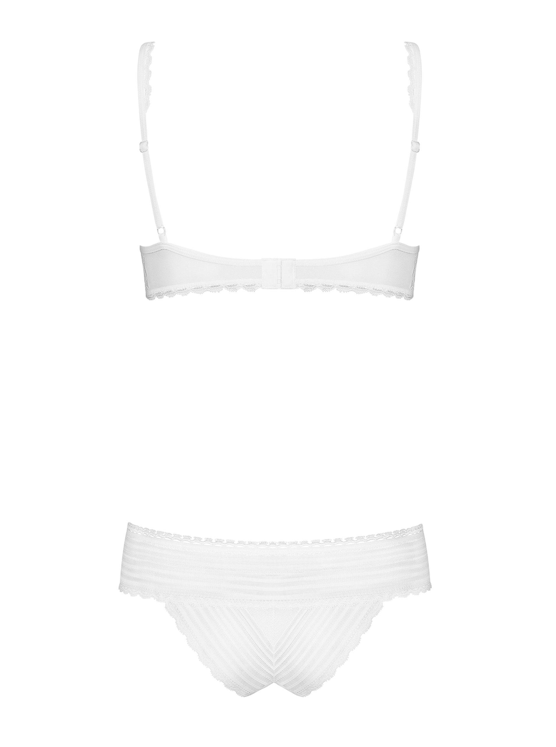 Set De Chiloti Si Bustiera Cu Detalii Albe Din Dantela Obsessive Sensita Set Zoot Ro