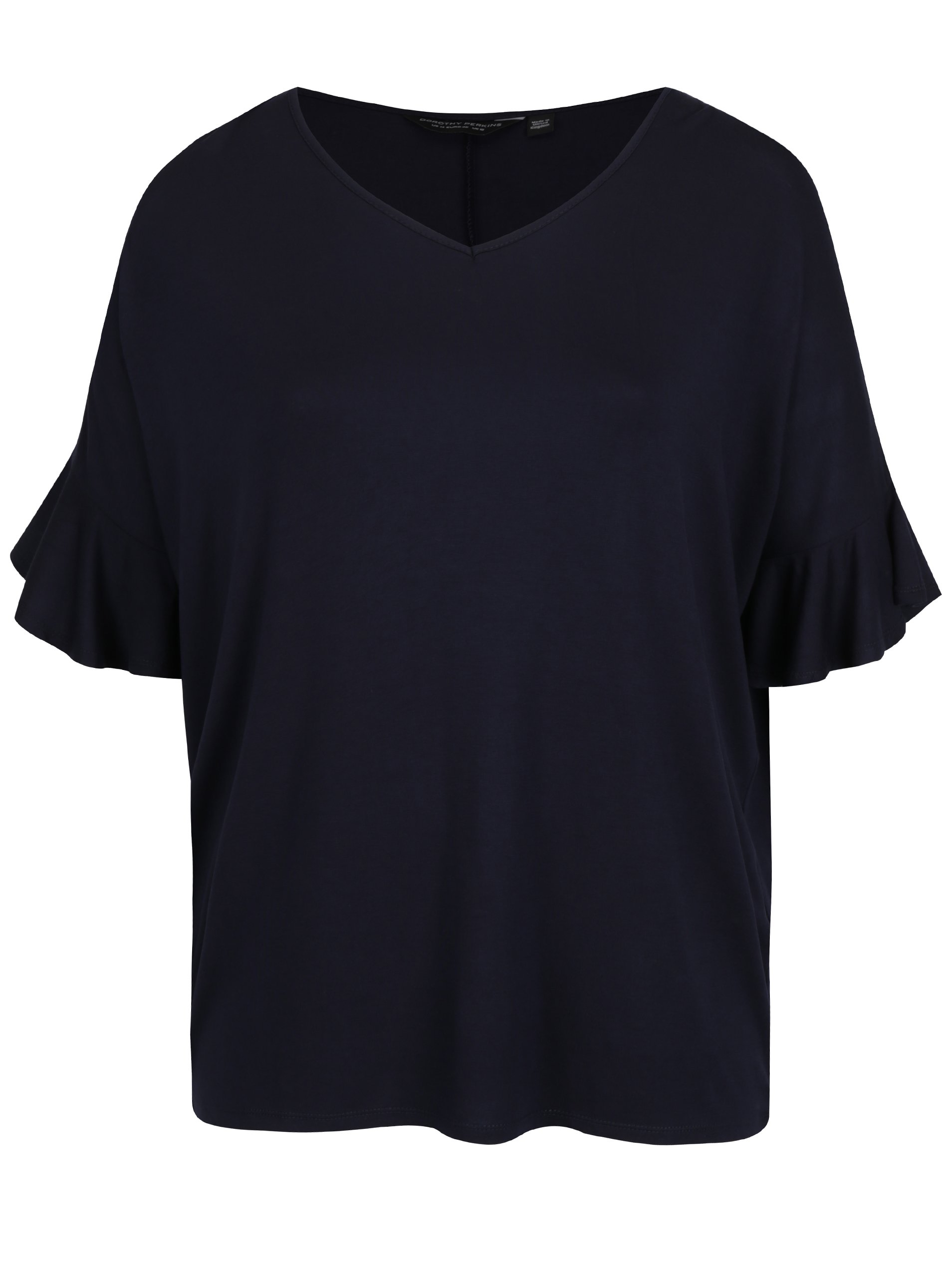 Tmavě modré tričko s véčkovým výstřihem Dorothy Perkins Curve