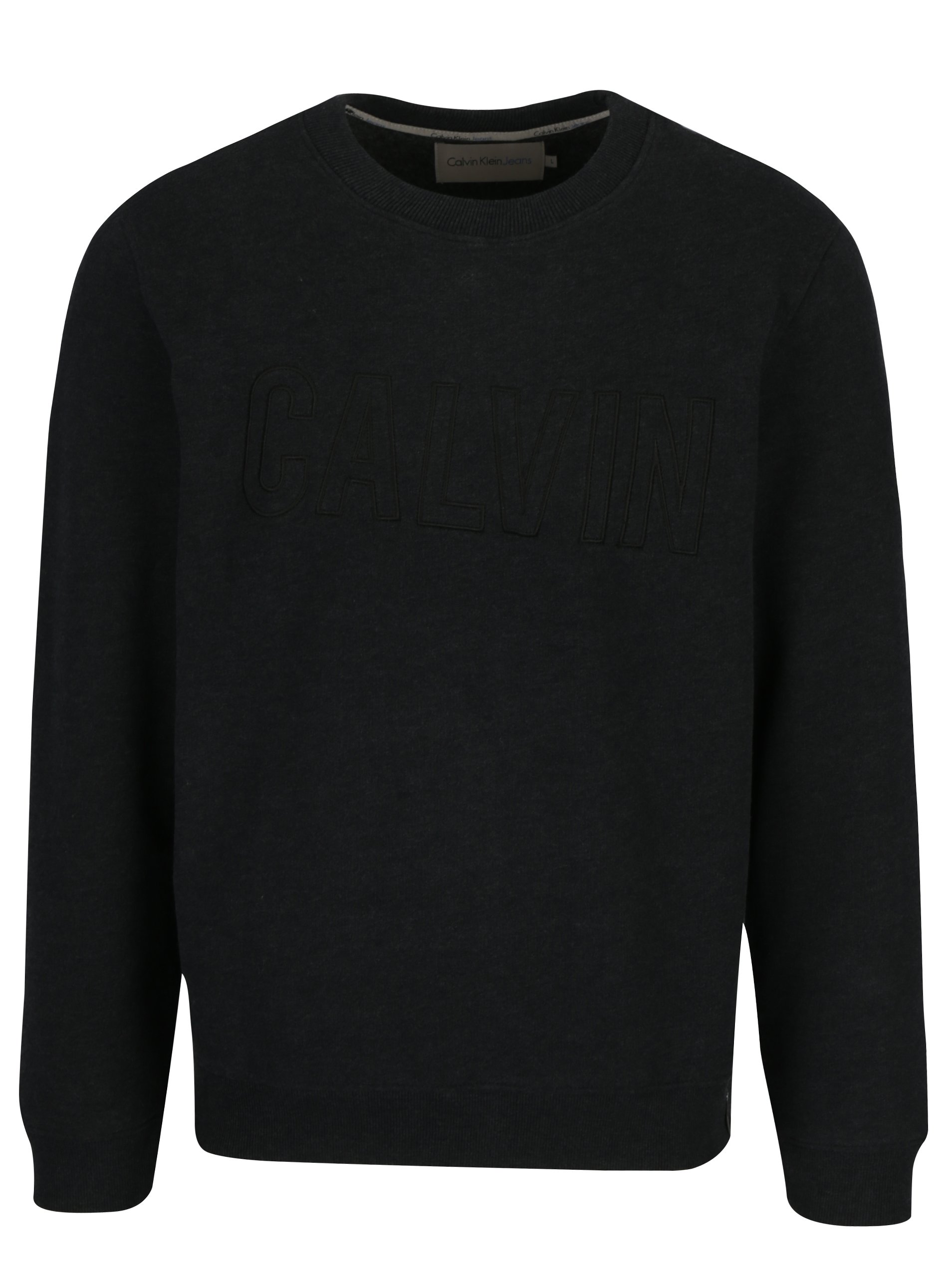 Tmavě šedá pánská mikina s výšivkou Calvin Klein Jeans Hyperon