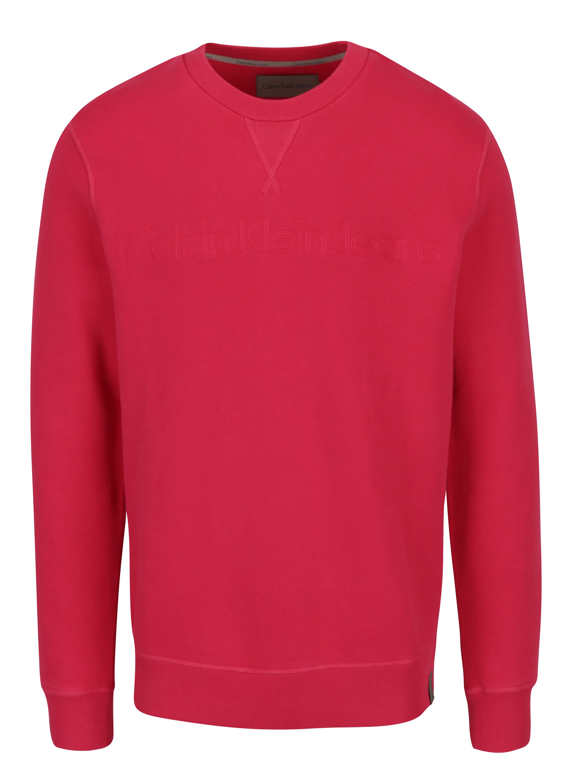 Růžová pánská mikina s výšivkou Calvin Klein Jeans Harpo