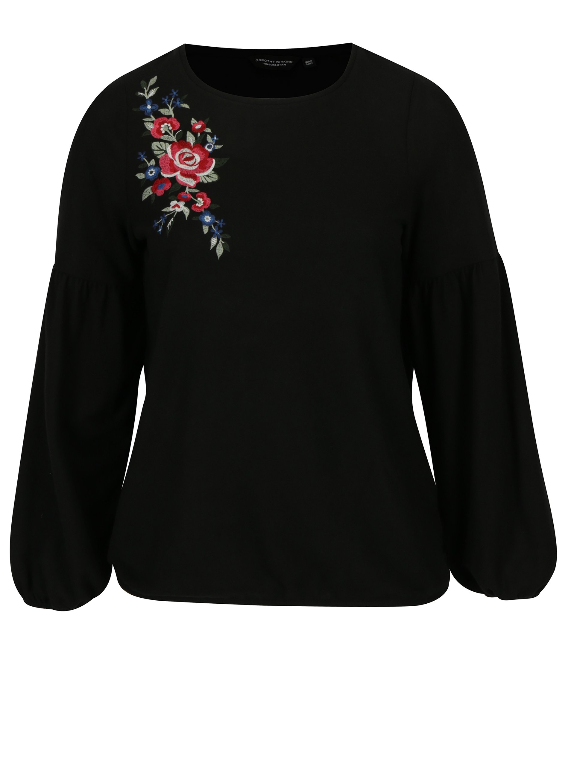 Černý svetr s květovanou výšivkou Dorothy Perkins Curve