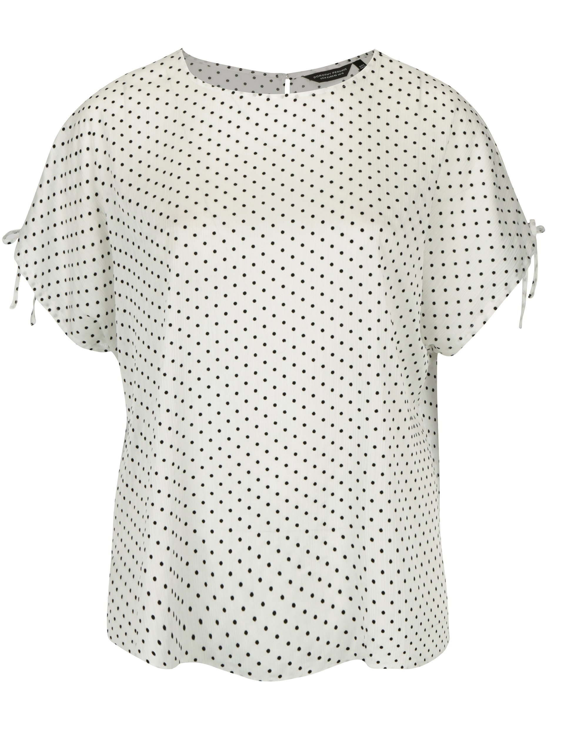 Bílá puntíkovaná volná halenka Dorothy Perkins Curve
