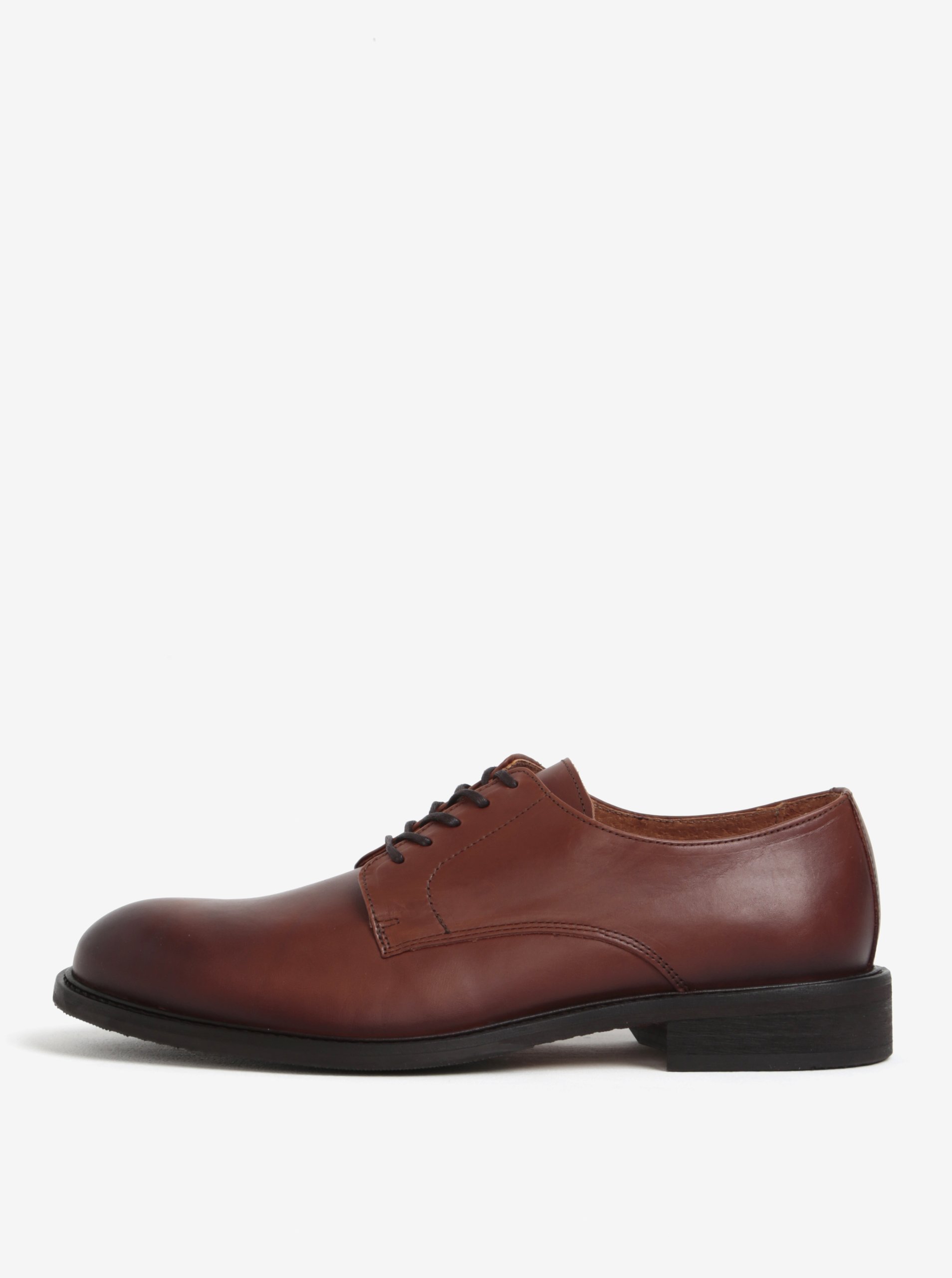 Hnědé pánské kožené polobotky Selected Homme Baxter