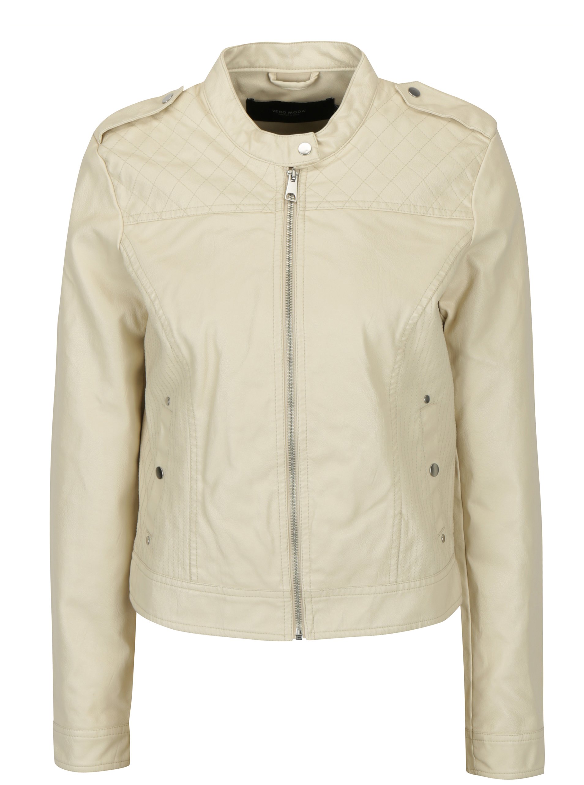 Krémová koženková bunda VERO MODA Alice