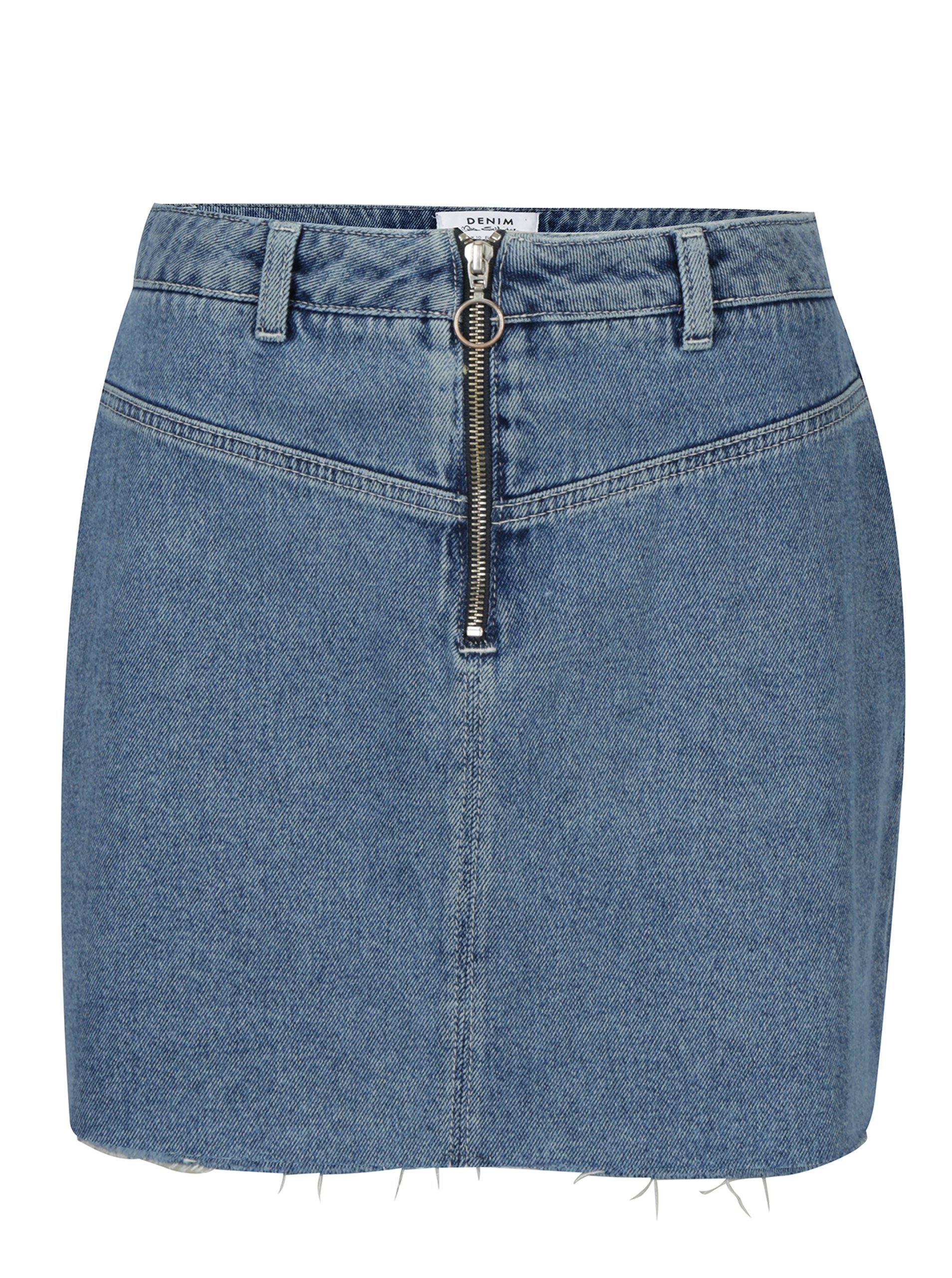 Modrá džínová minisukně na zip Miss Selfridge