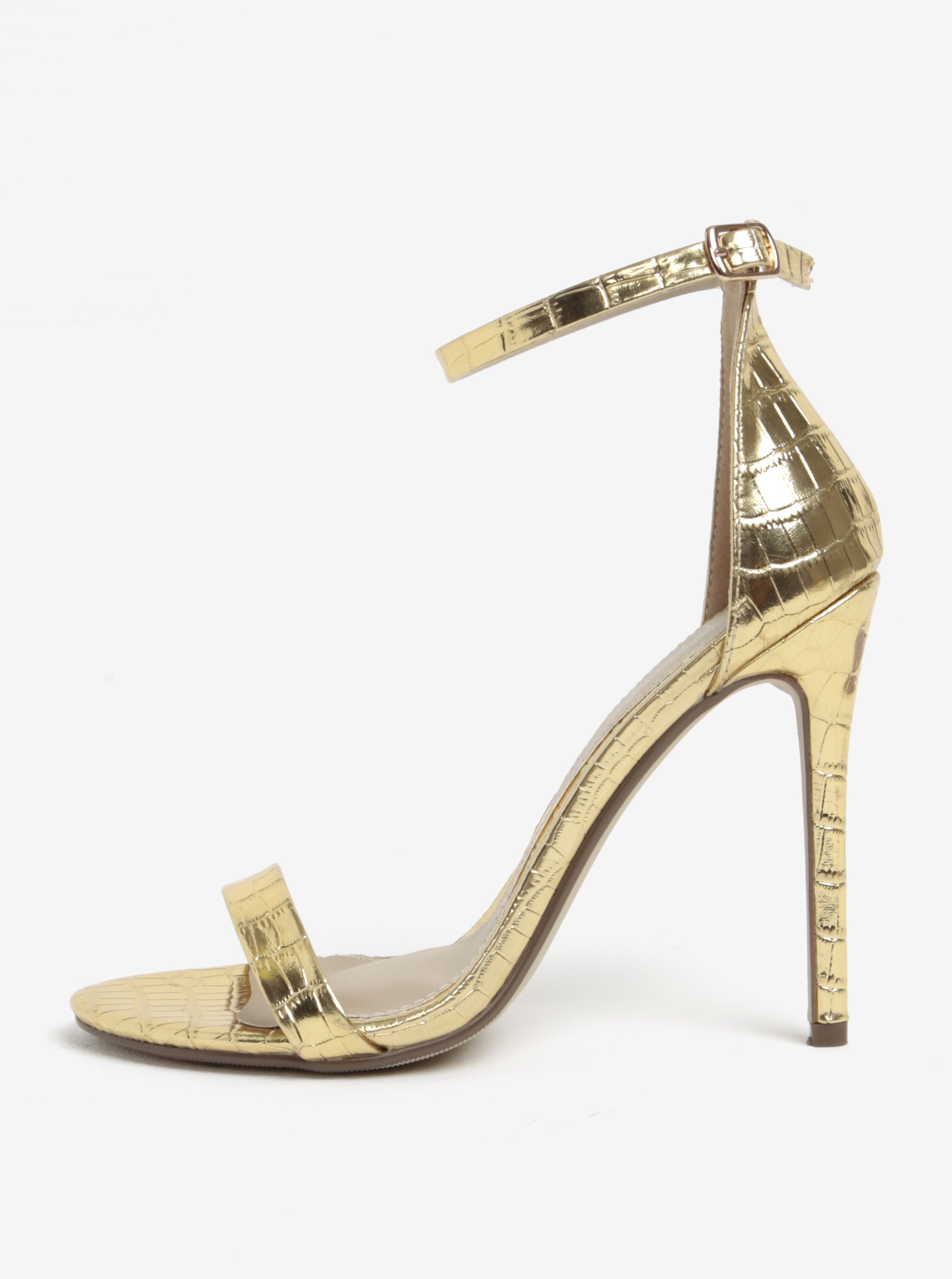 Sandálky s hadím vzorem ve zlaté barvě MISSGUIDED