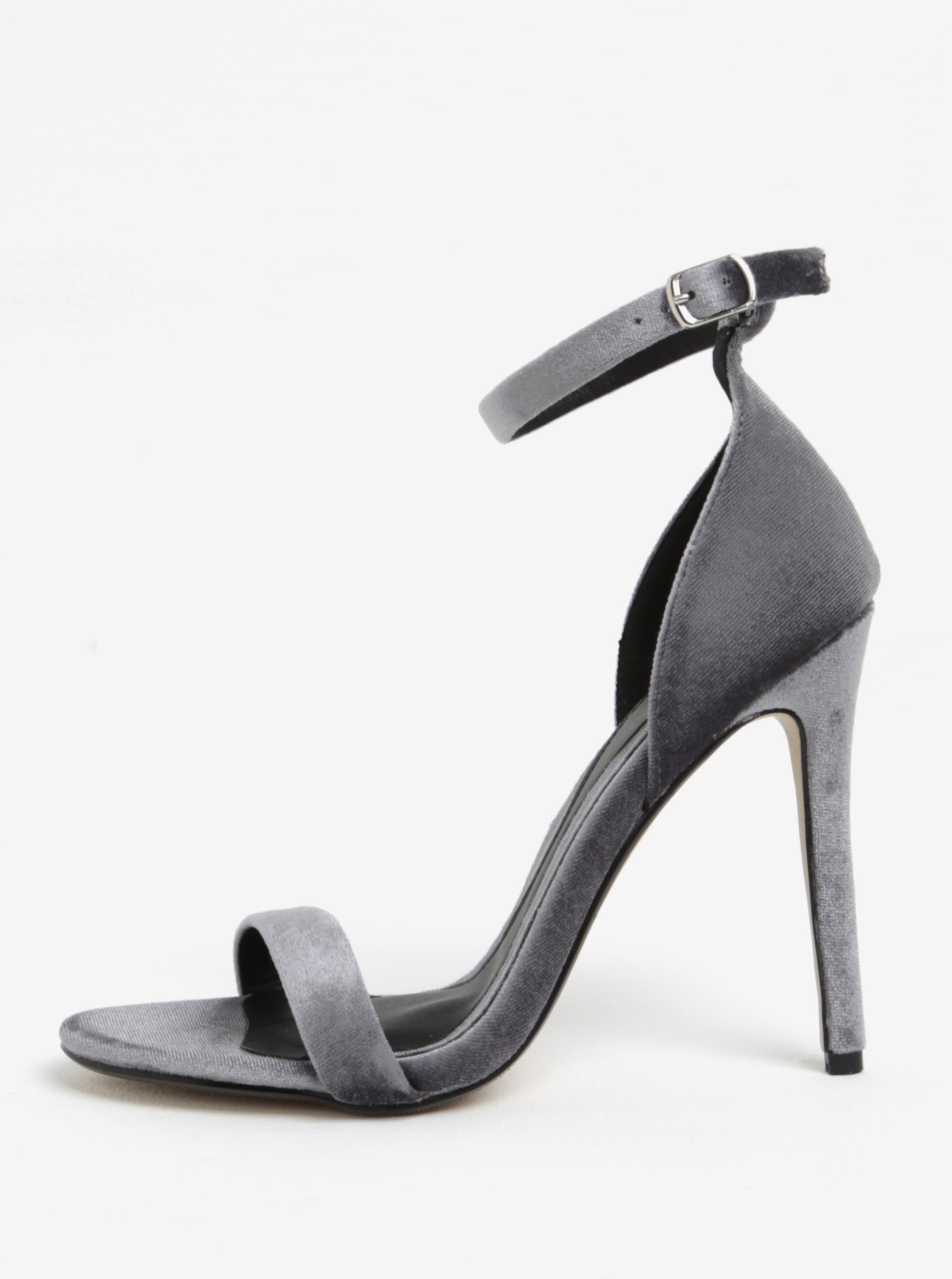Šedé semišové sandálky MISSGUIDED