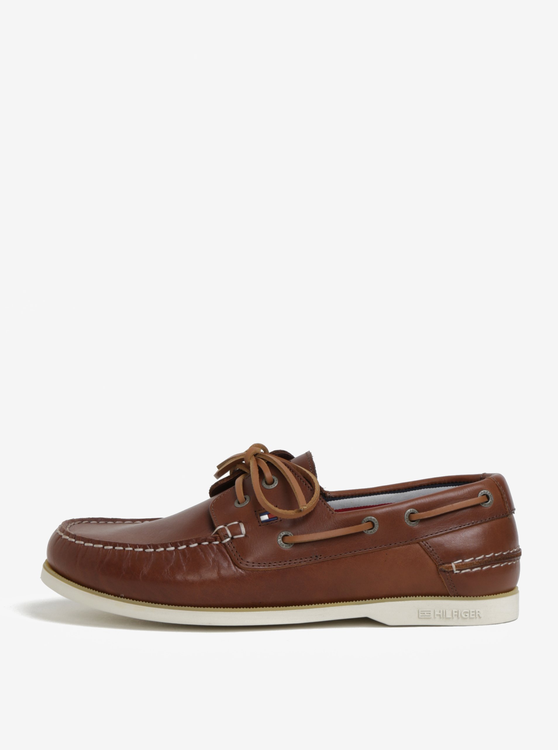 Hnědé pánské kožené mokasíny Tommy Hilfiger