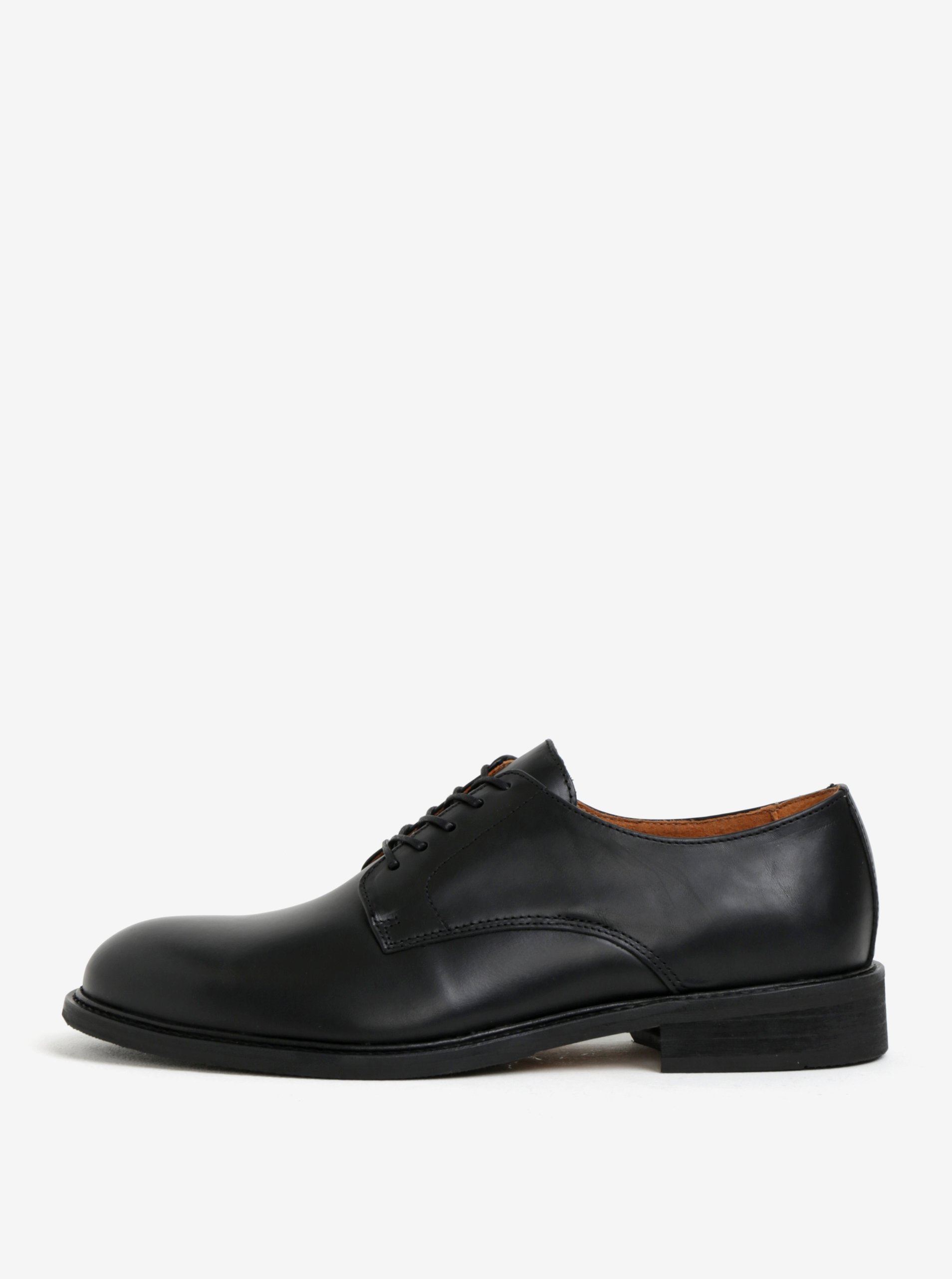 Černé pánské kožené polobotky Selected Homme Baxter