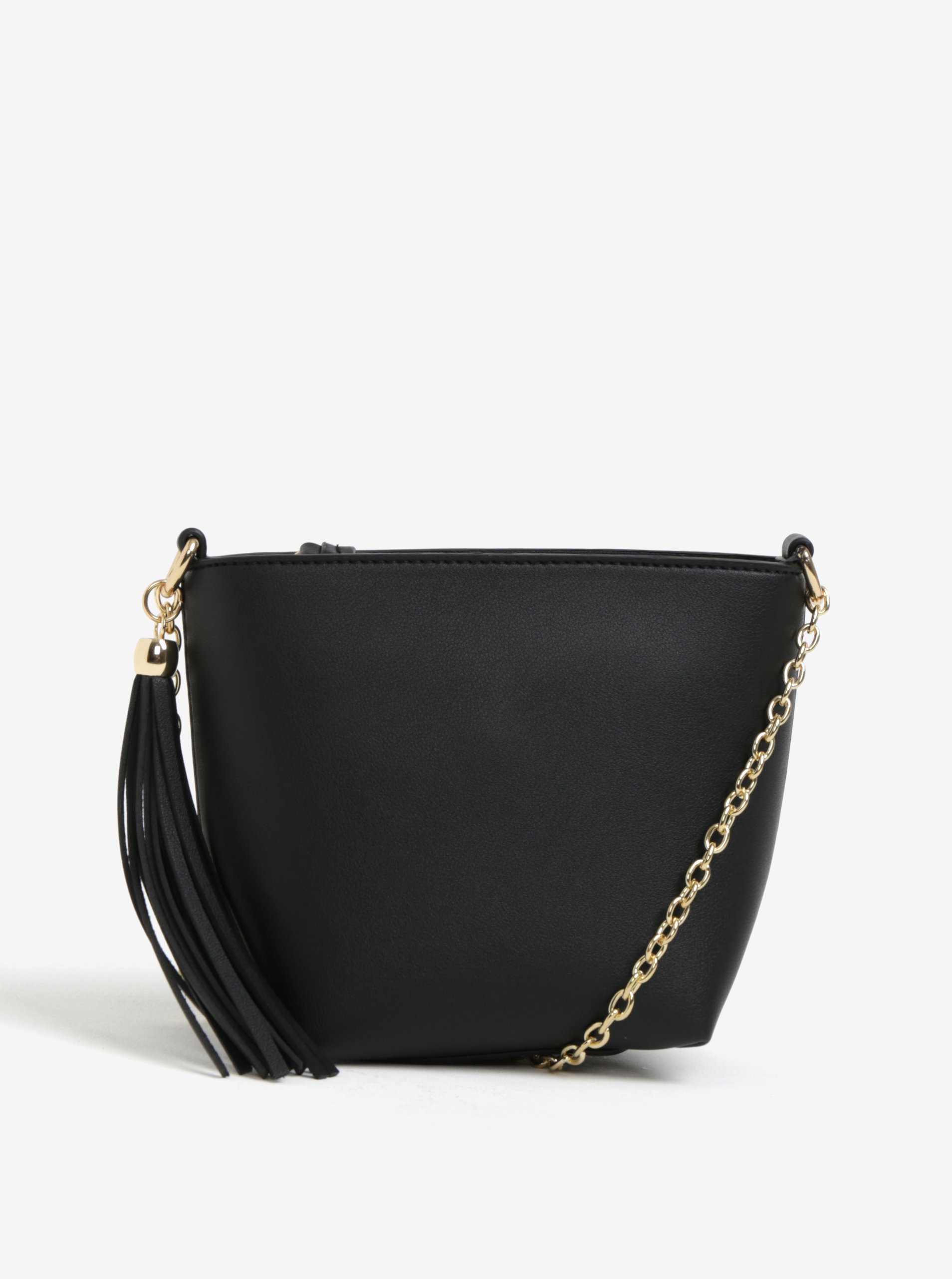 Černá crossbody kabelka s třásní Miss Selfridge