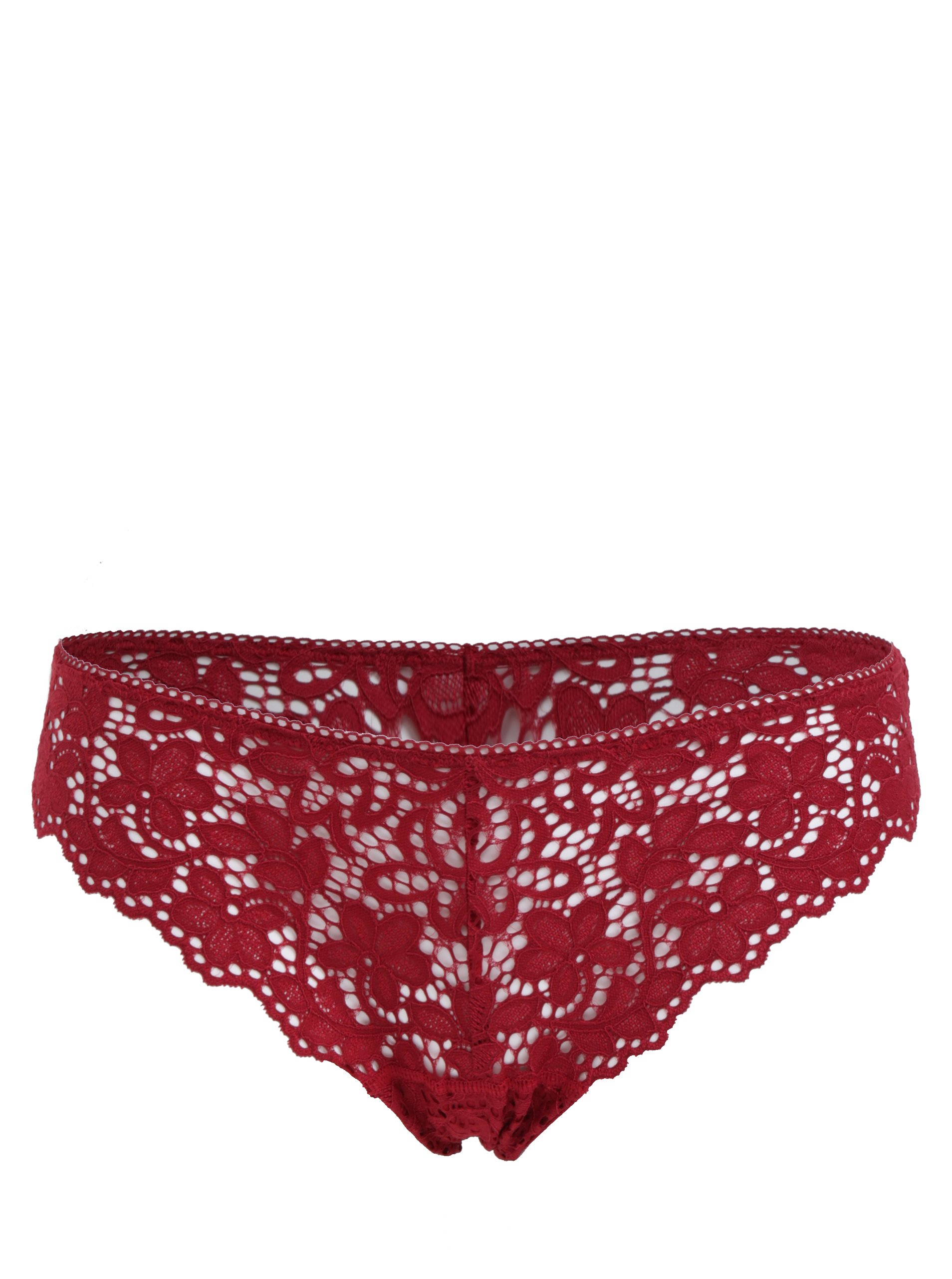 Červená krajkovaná tanga DKNY
