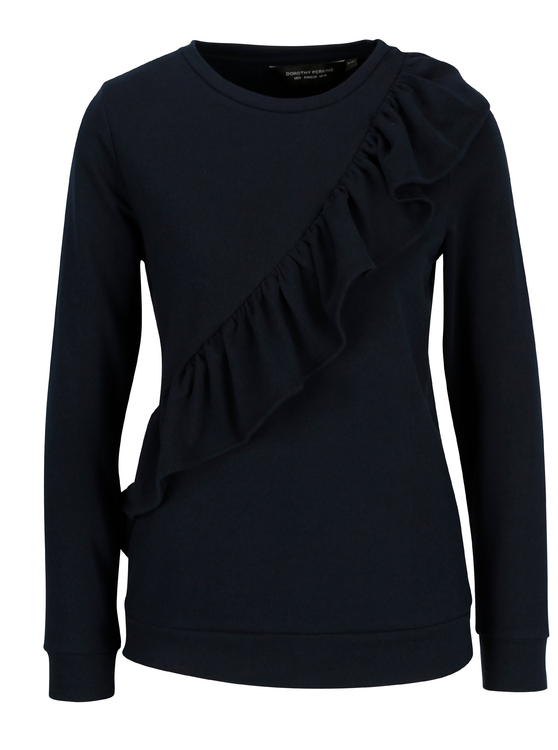 Tmavě modrá mikina s volánem Dorothy Perkins