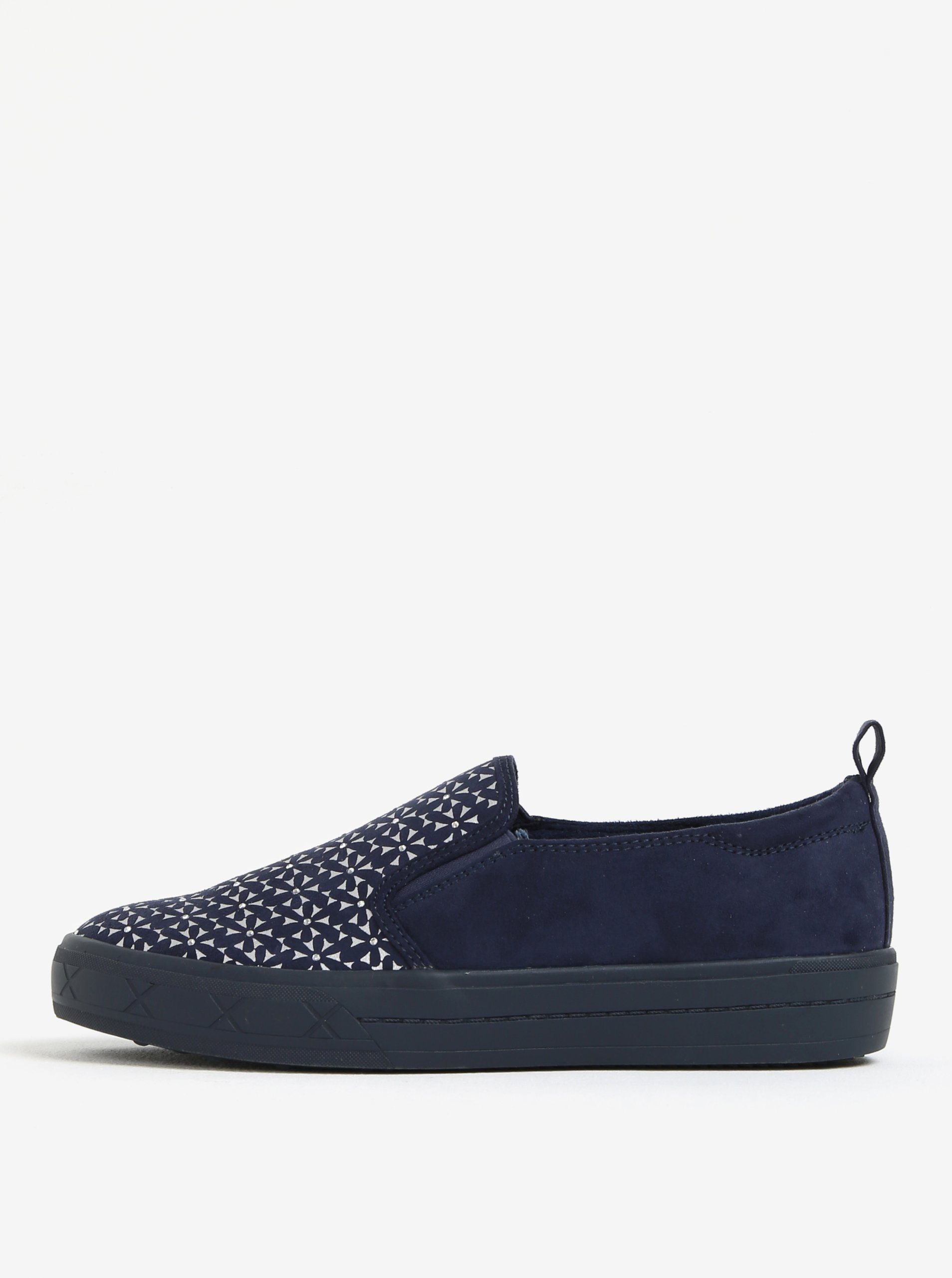 Tmavě modré slip on s třpytivou aplikací Tamaris