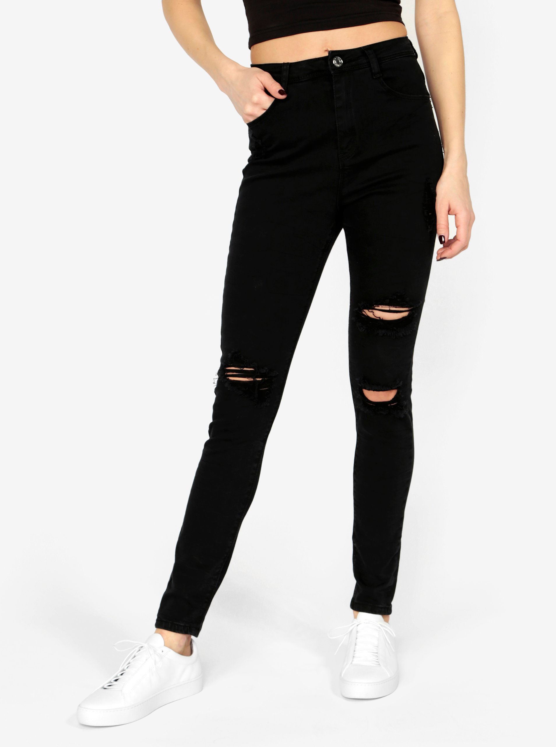 Cerne Skinny Dziny S Vysokym Pasem Missguided Zoot Cz