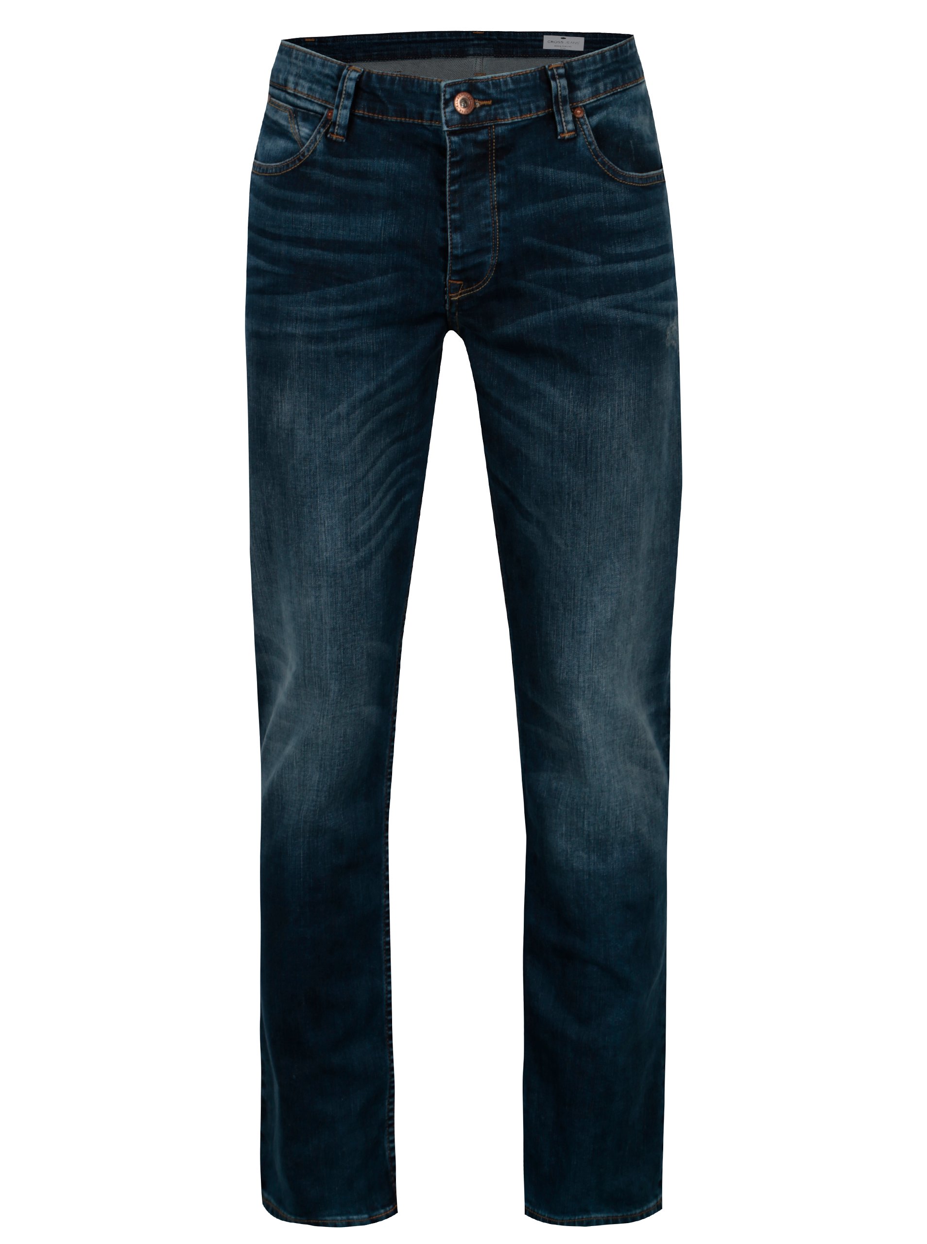 Tmavě modré pánské straight fit džíny Cross Jeans Dylan