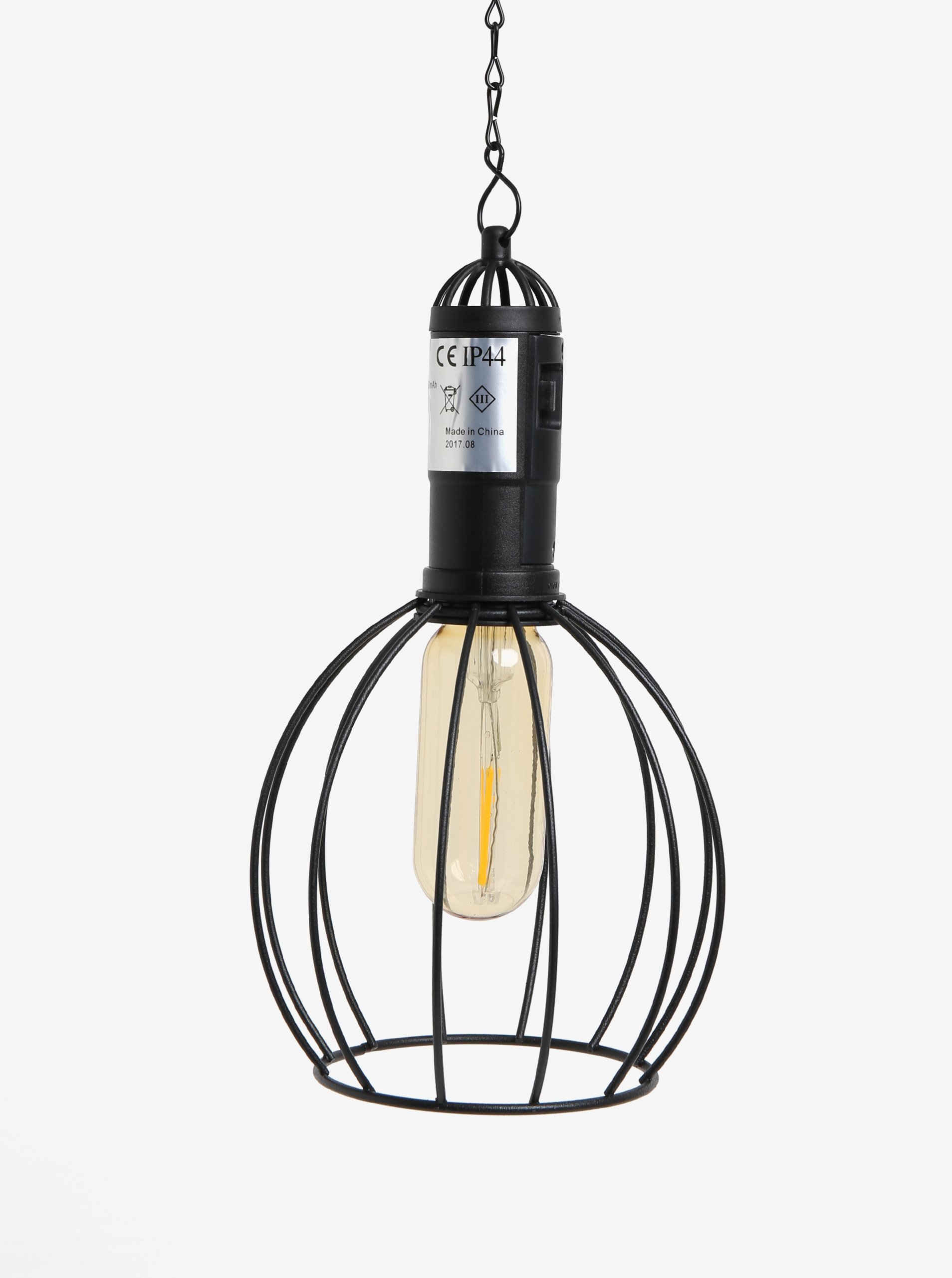 Černé oblé LED solární světlo pro exteriéry Kaemingk