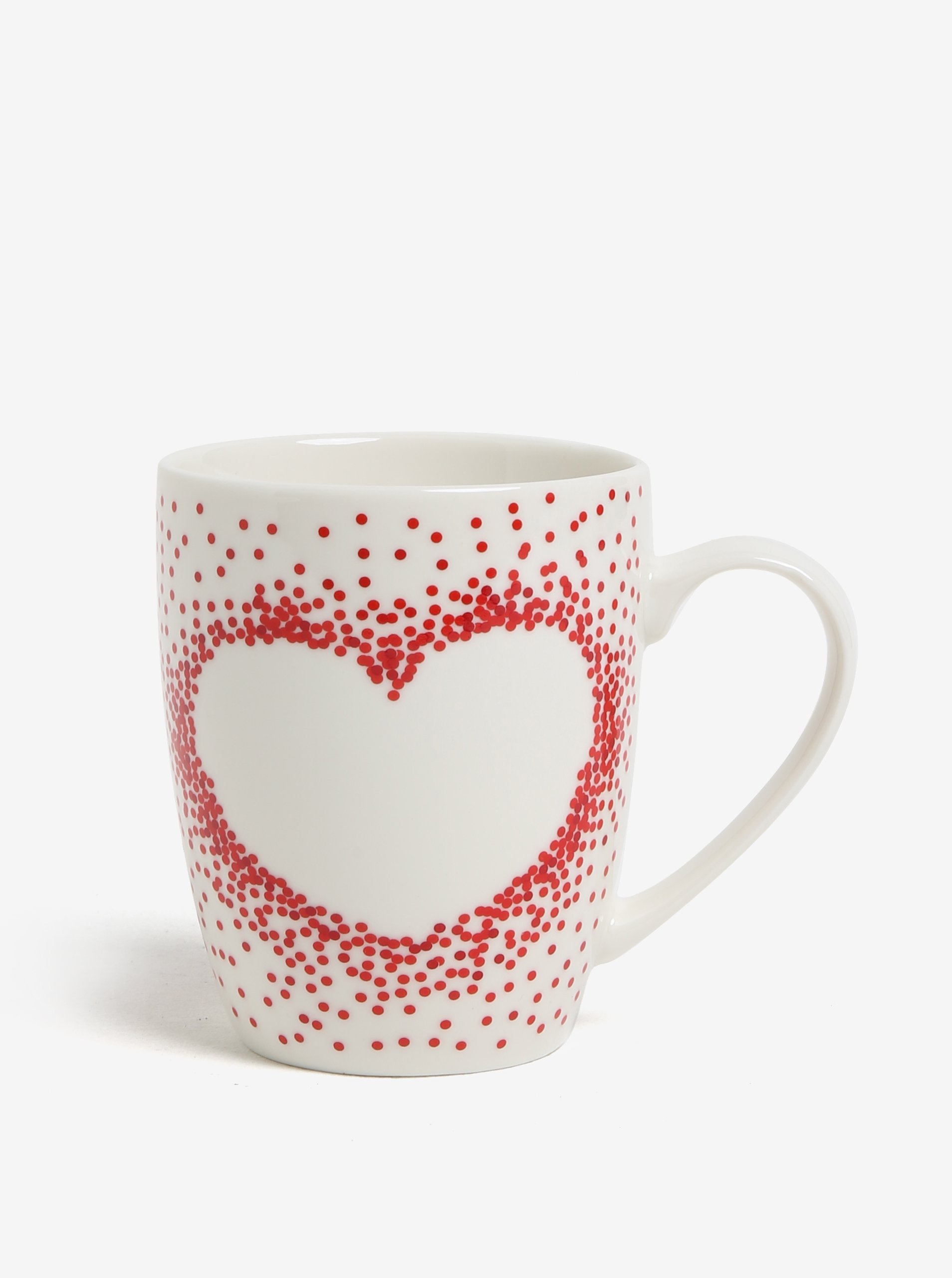 Krémový porcelánový hrnek s motivem srdce Kaemingk
