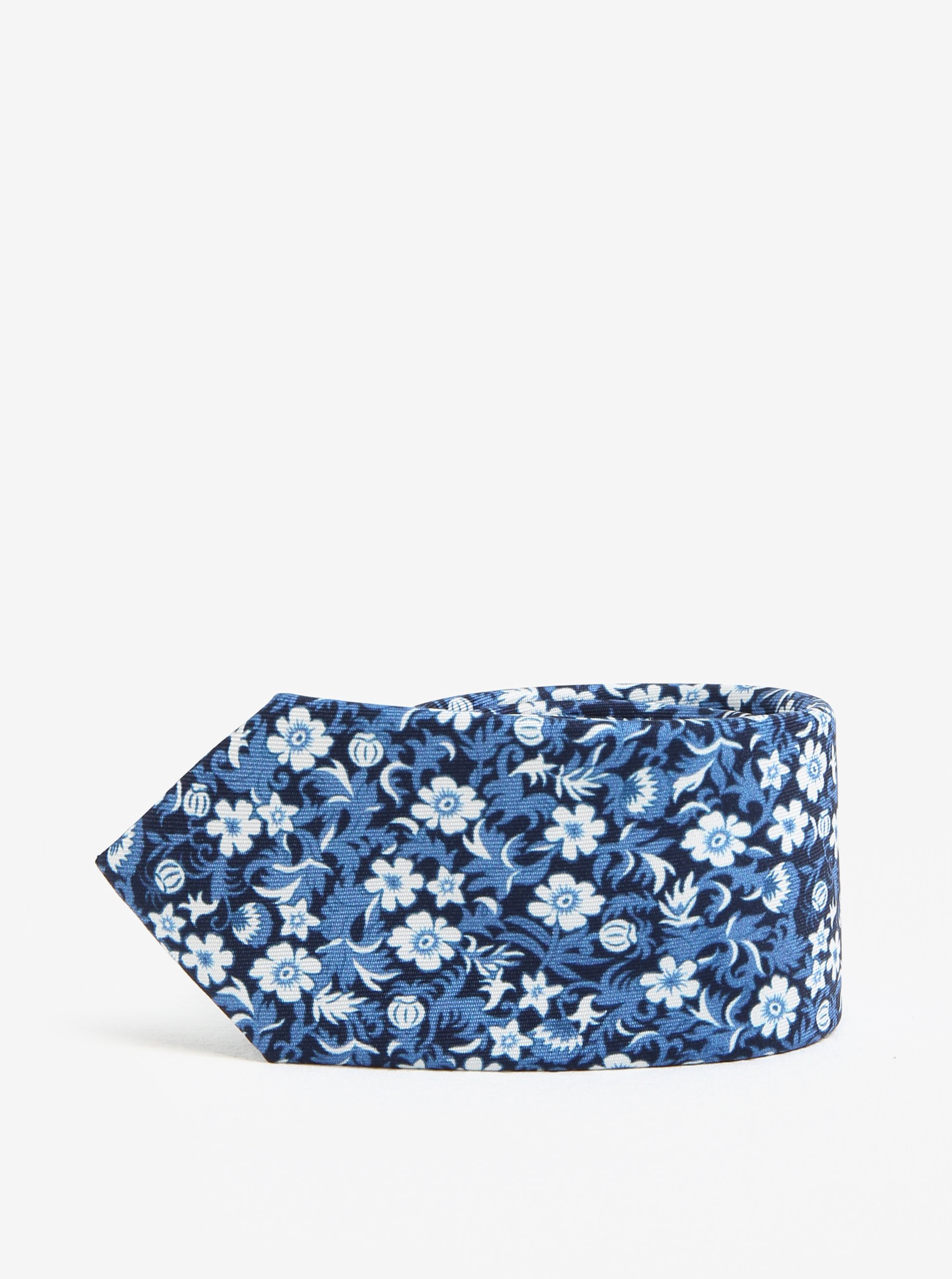 Tmavě modrá květovaná kravata Jack & Jones Premium Crussel