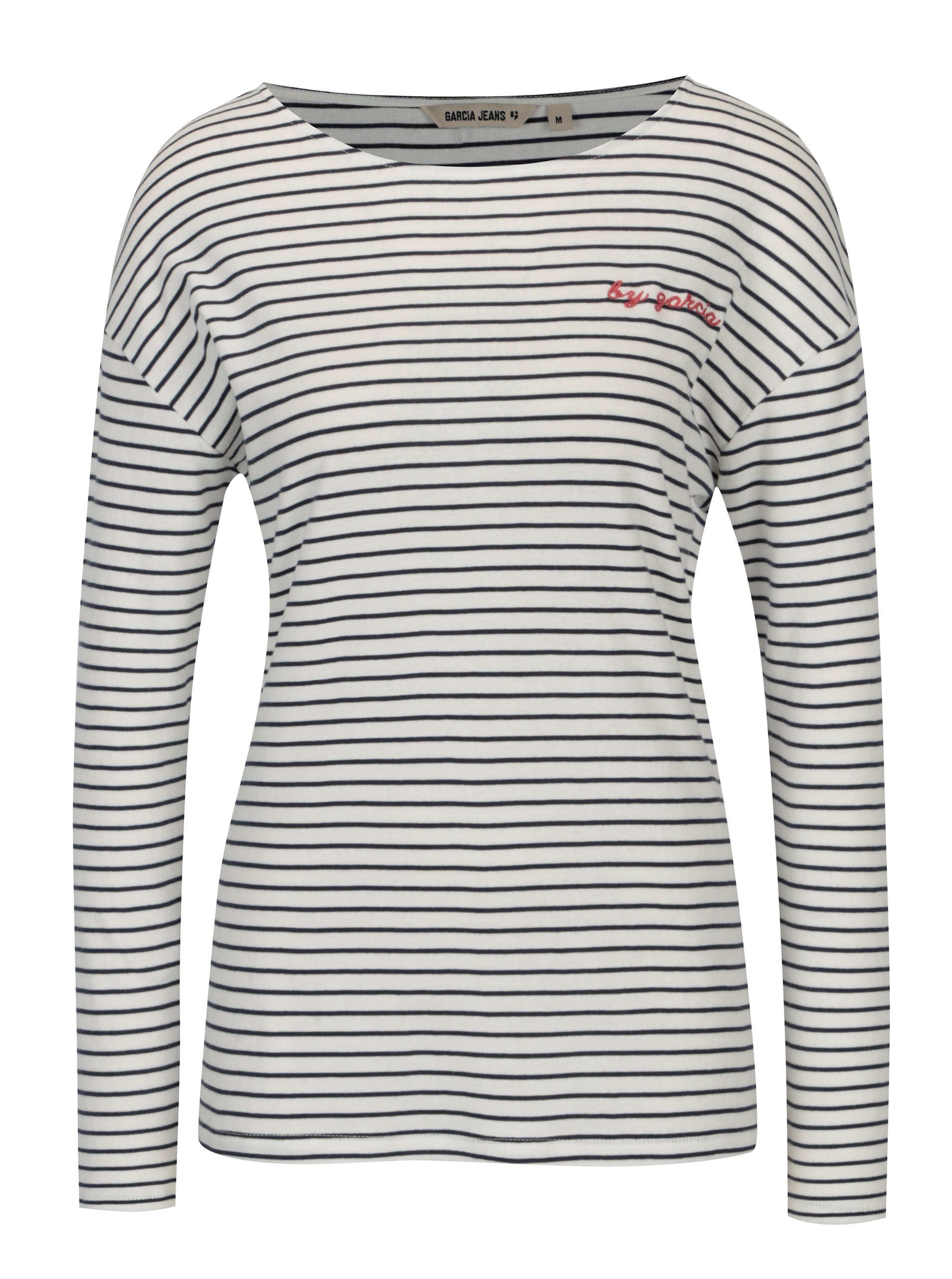 Modro-bílé dámské pruhované tričko Garcia Jeans