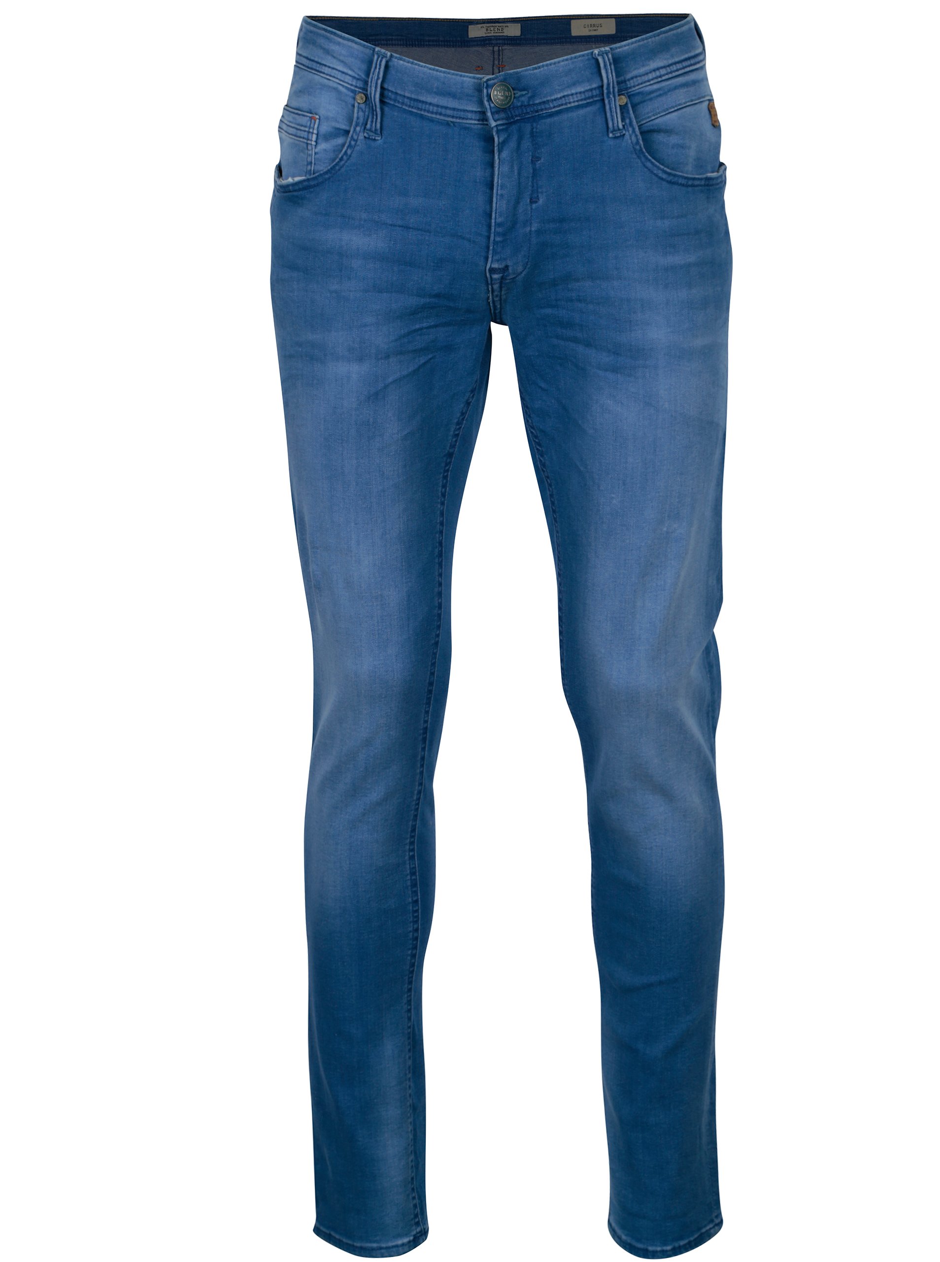 Modré pánské skinny s vyšisovaným efektem džíny Blend