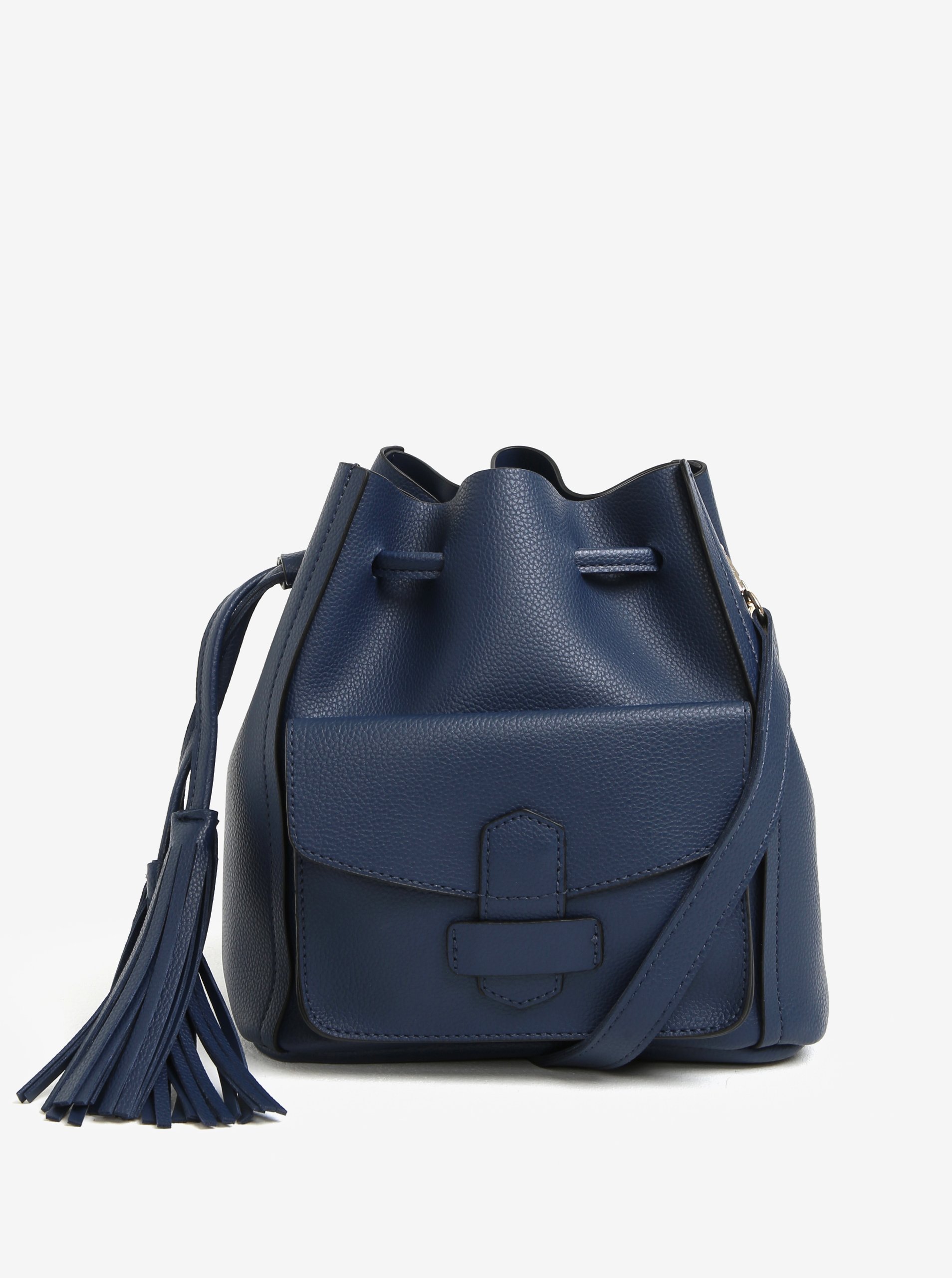 Tmavě modrá vaková kabelka s třásněmi Dorothy Perkins