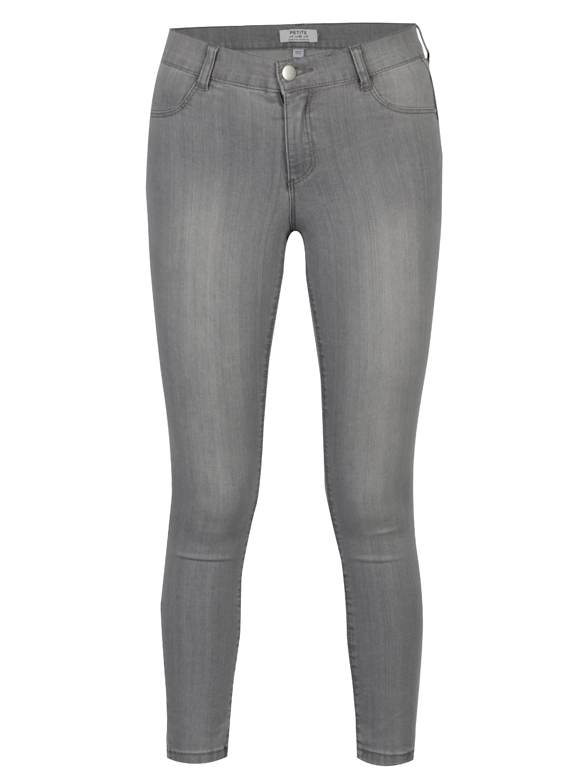 Šedé super skinny džíny Dorothy Perkins Petite