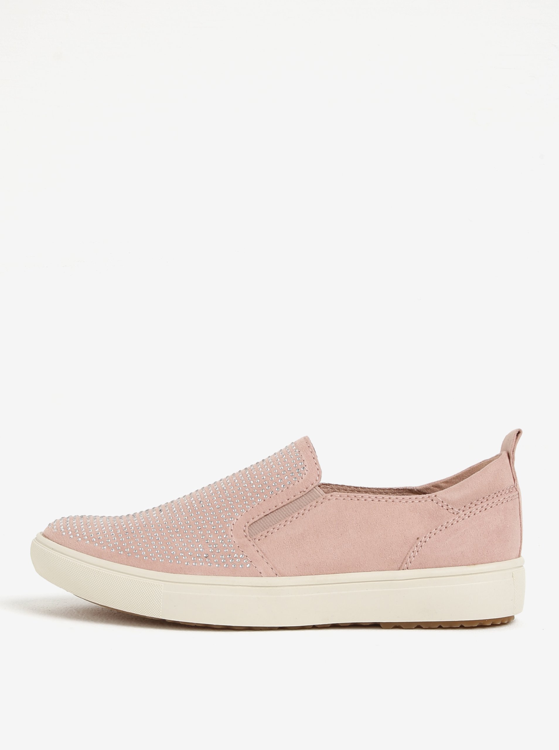 Světle růžové slip on v semišové úpravě Tamaris